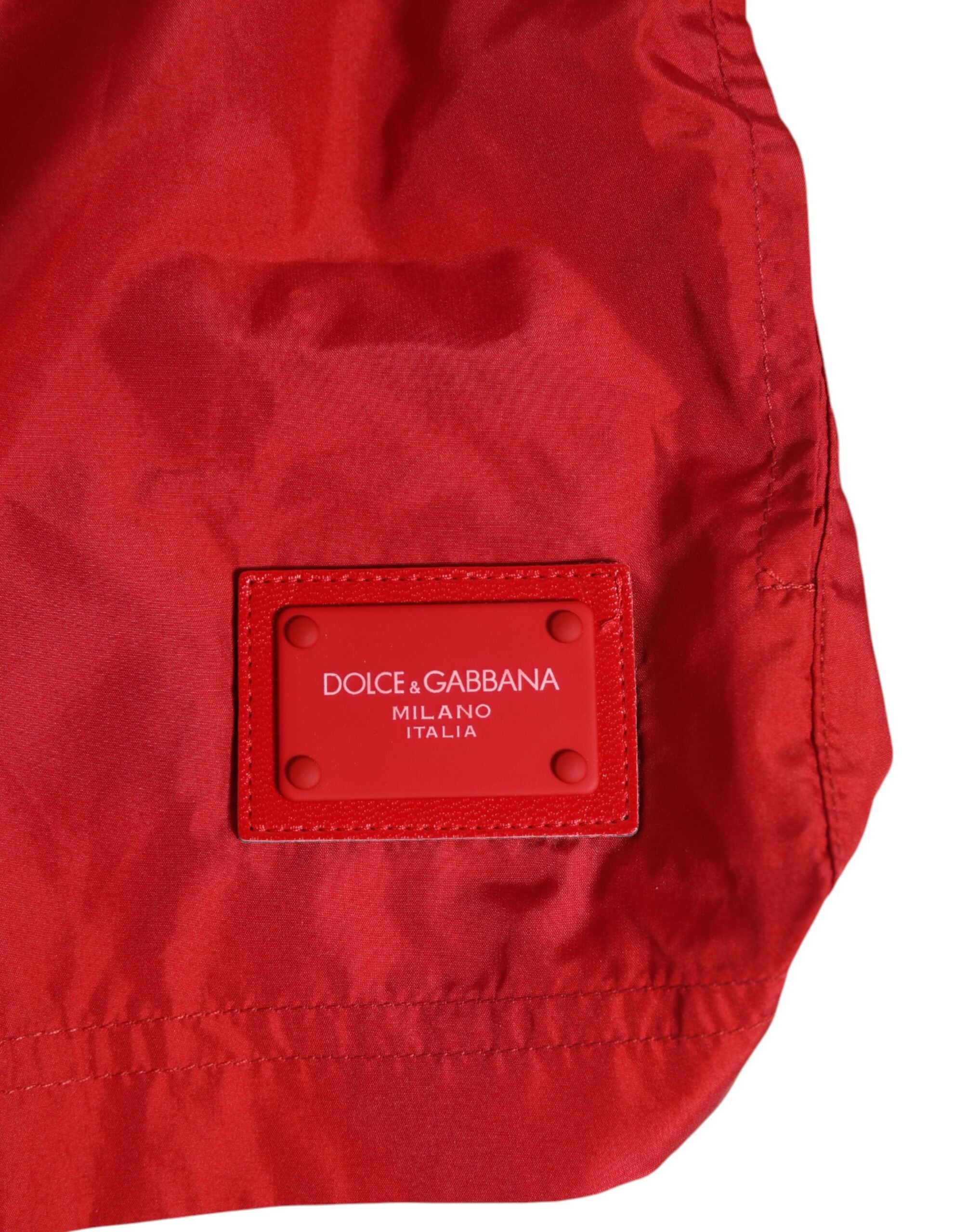 Red Drawstring Beachwear Men Shorts Swimwear - ventzia