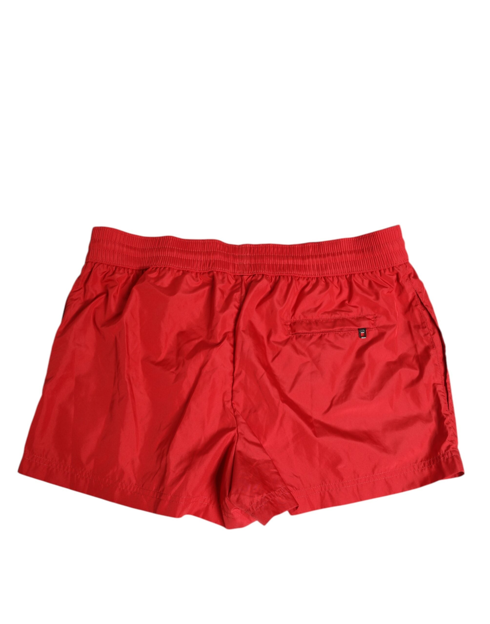 Red Drawstring Beachwear Men Shorts Swimwear - ventzia