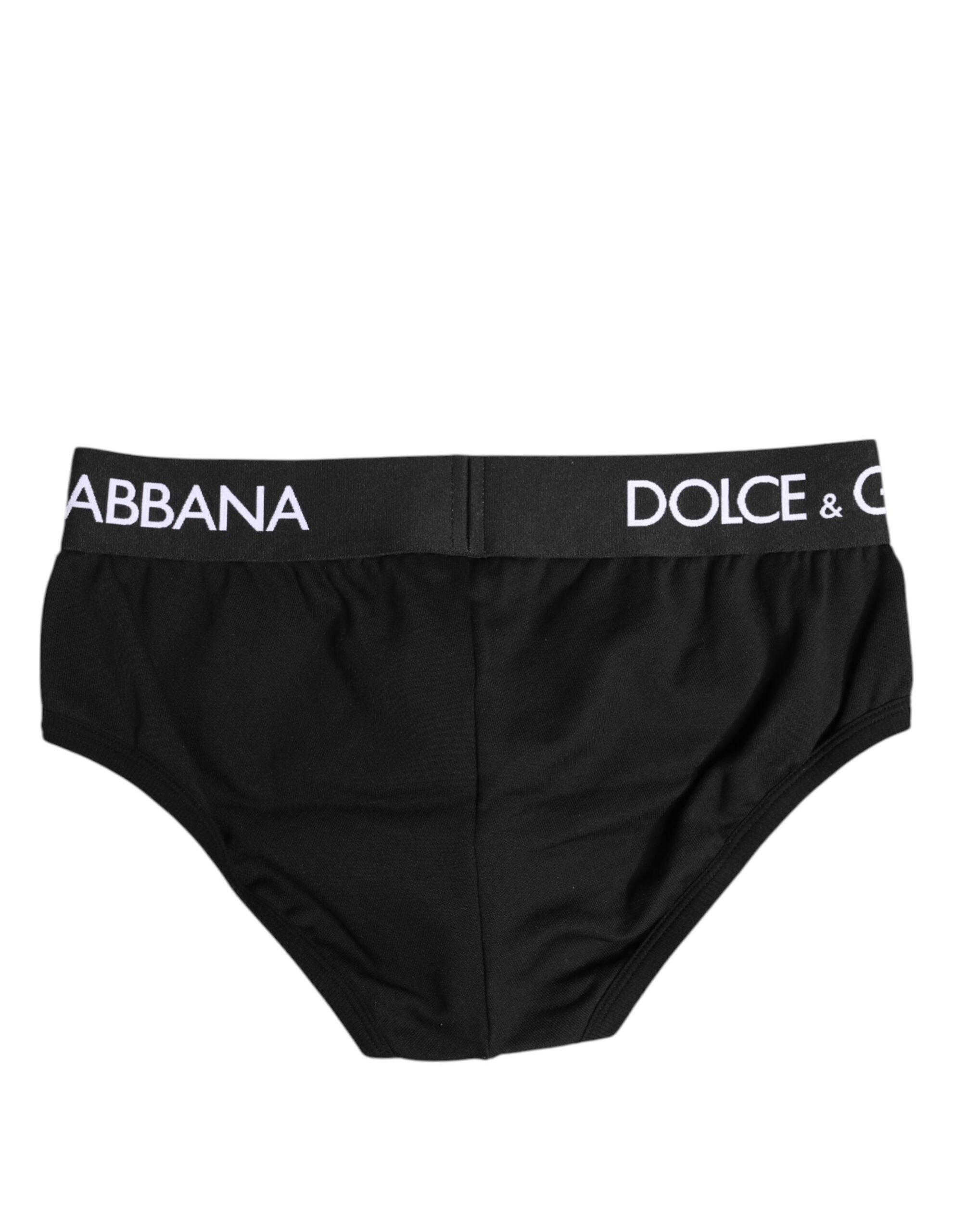 Black Cotton Stretch Regular Brief Underwear - ventzia