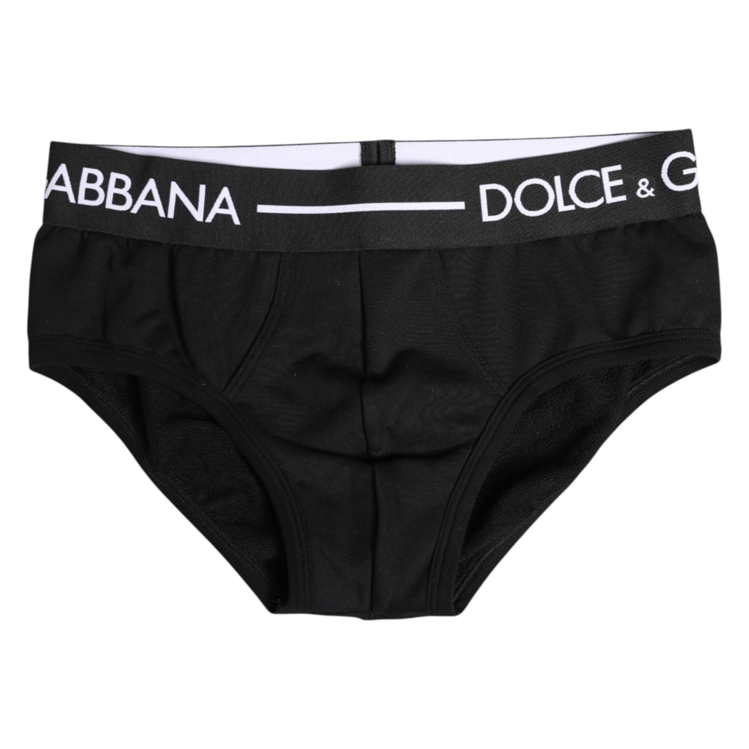 Black Cotton Stretch Regular Brief Underwear - ventzia