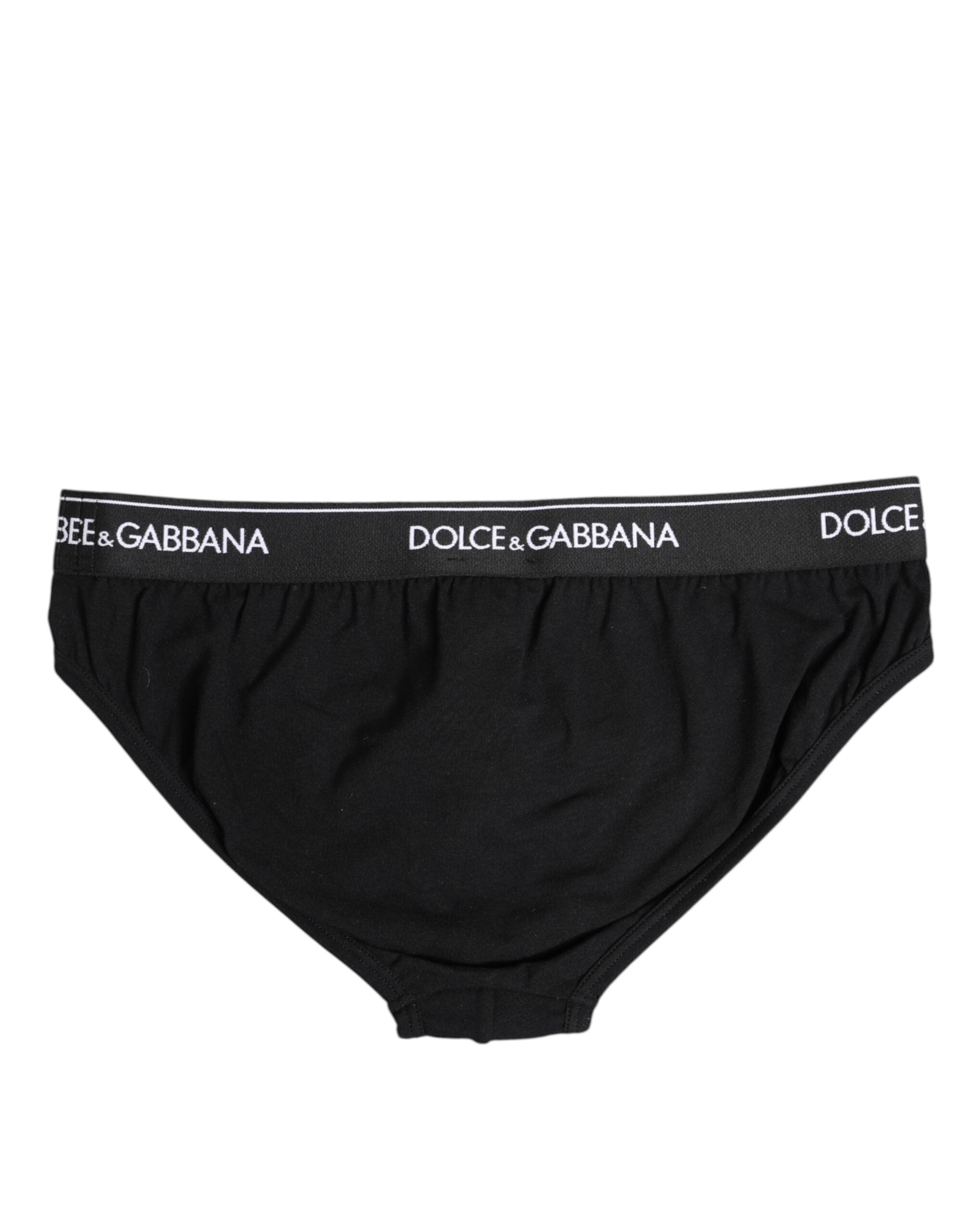 Black Cotton Stretch Regular Brief Underwear - ventzia