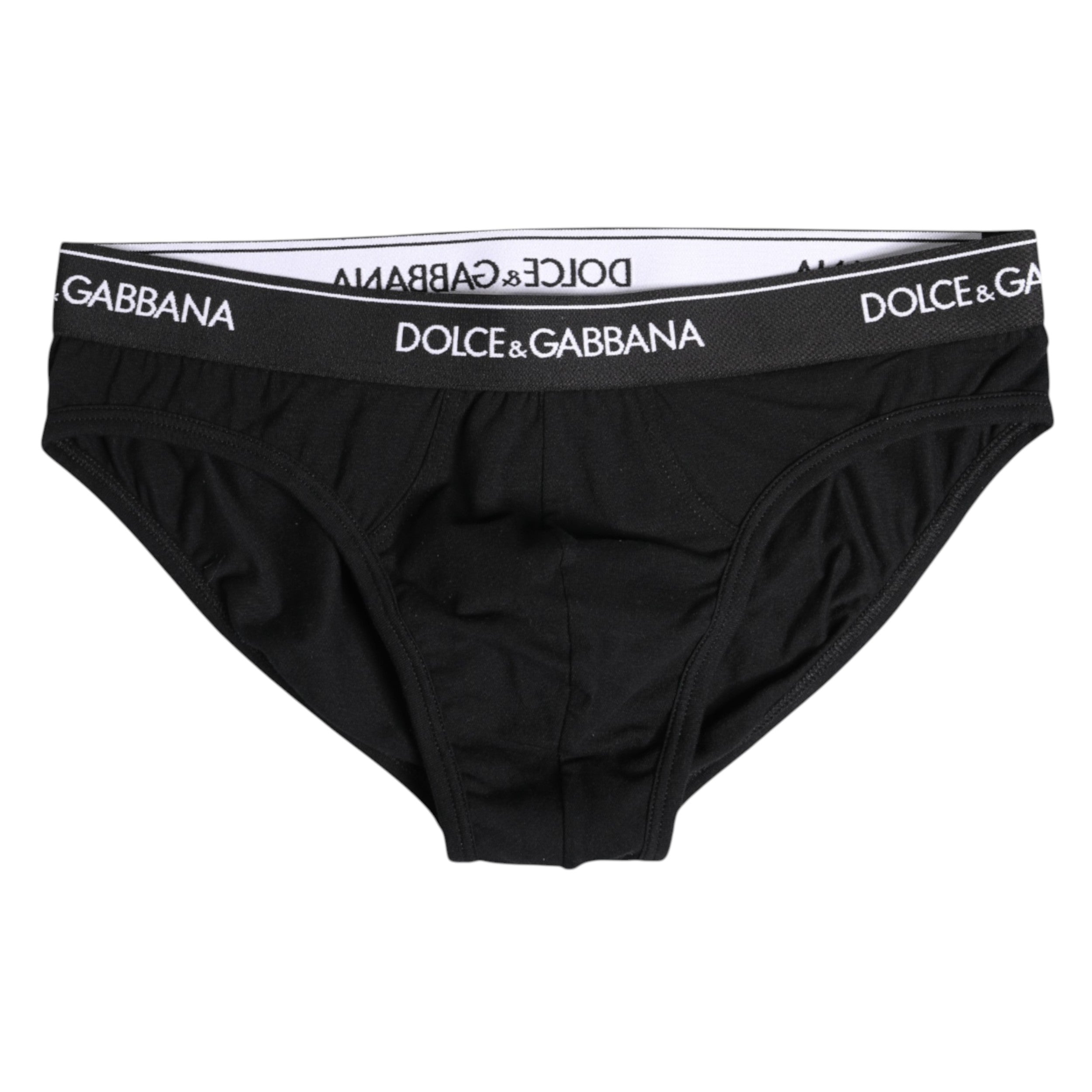 Black Cotton Stretch Regular Brief Underwear - ventzia