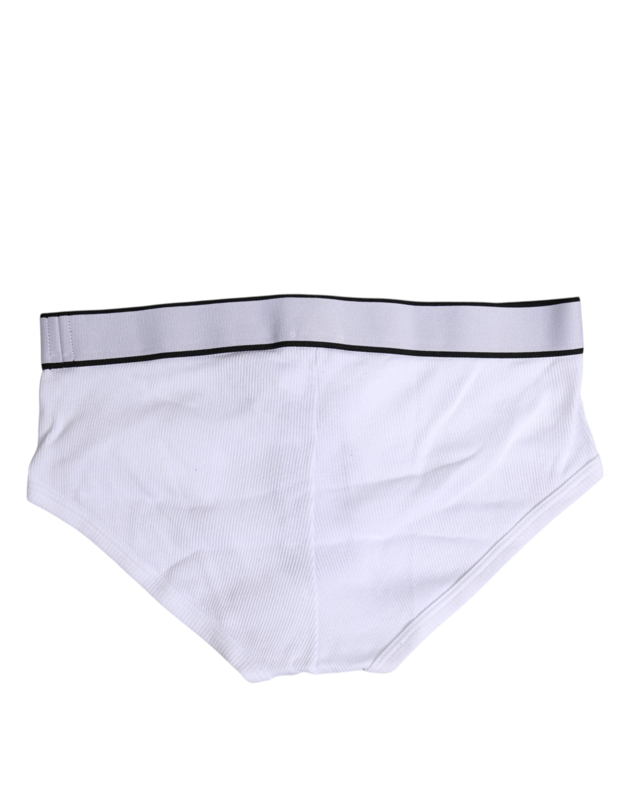 White Cotton Stretch Regular Brief Underwear - ventzia