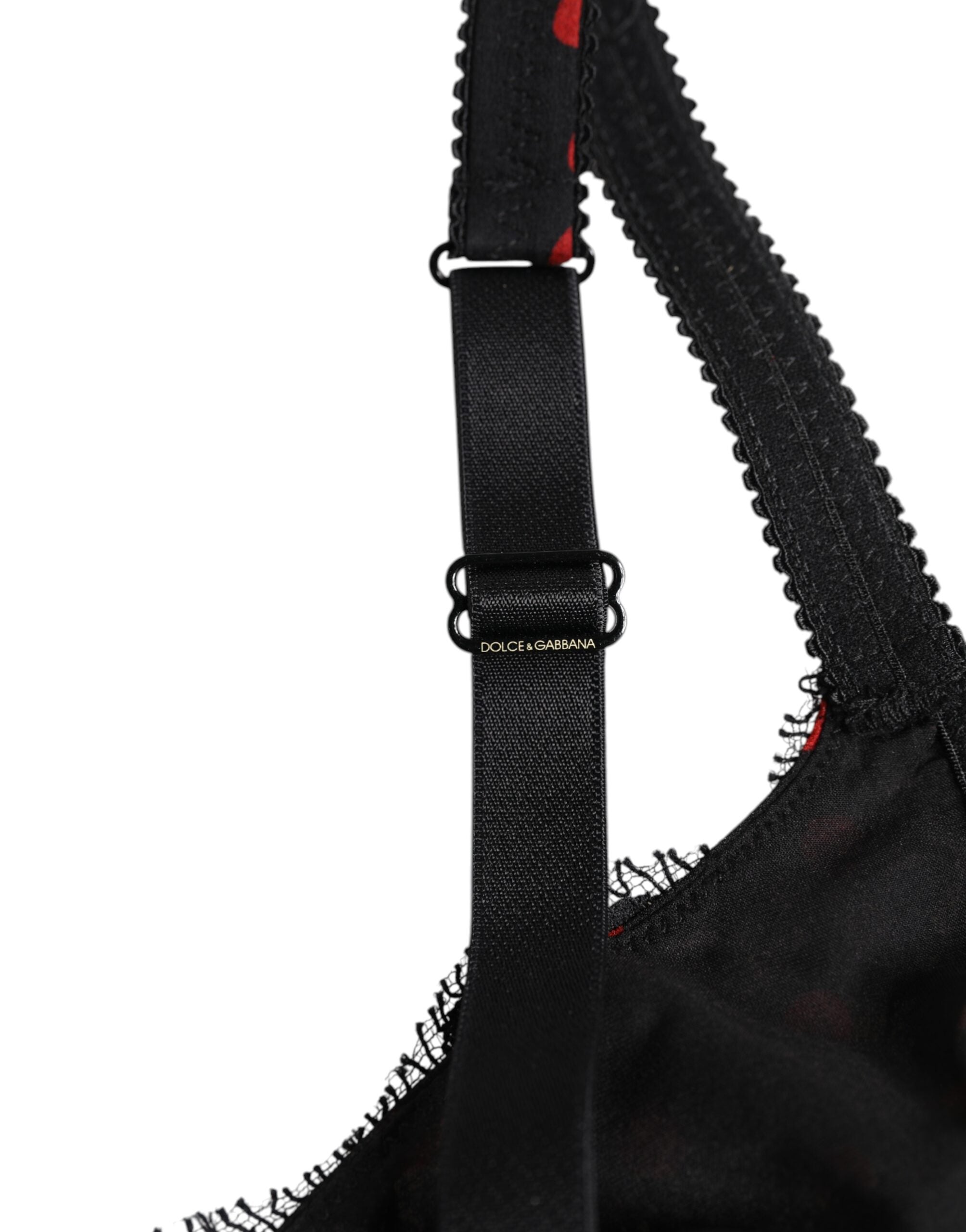 Black Red Polka Dot Underwired Balconette Underwear - ventzia