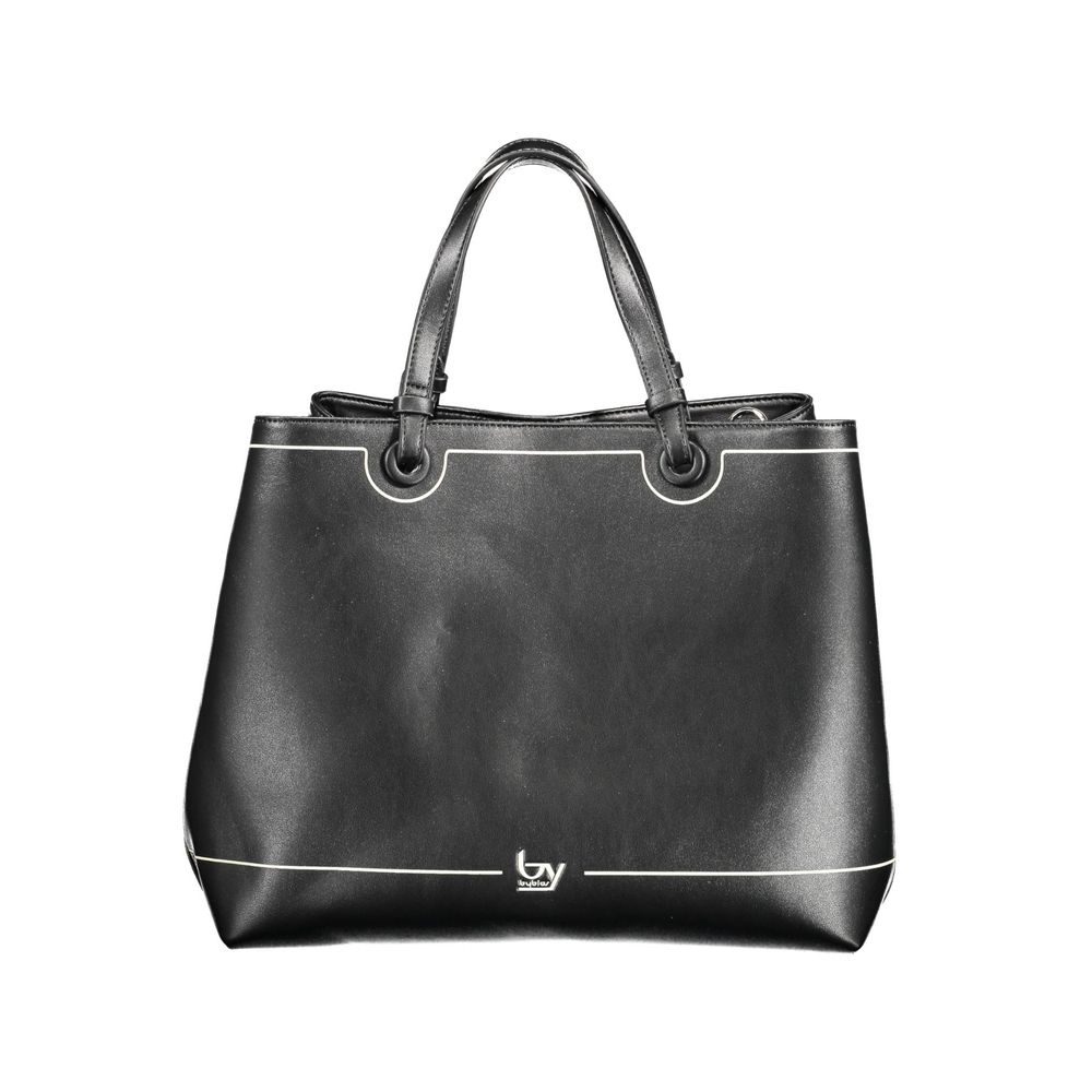 Black Polyurethane Women Handbag - ventzia