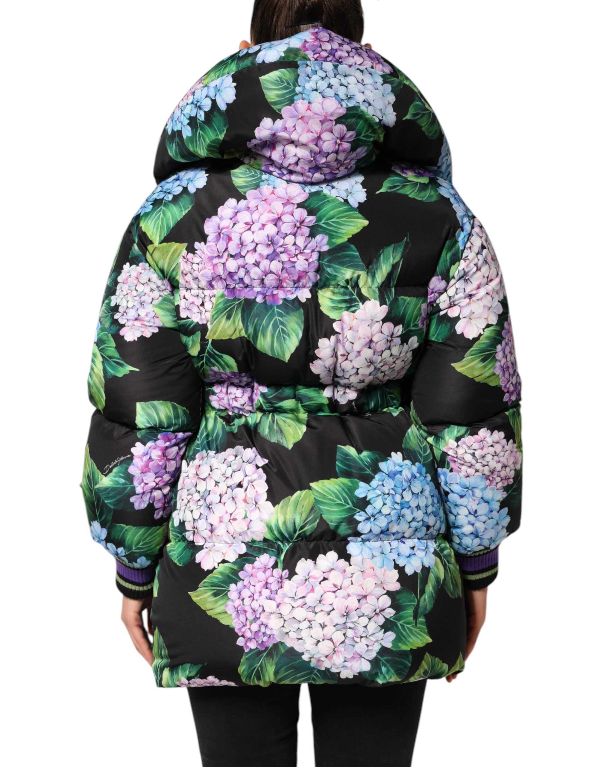 Multicolor Floral Print Puffer Quilted Jacket - ventzia