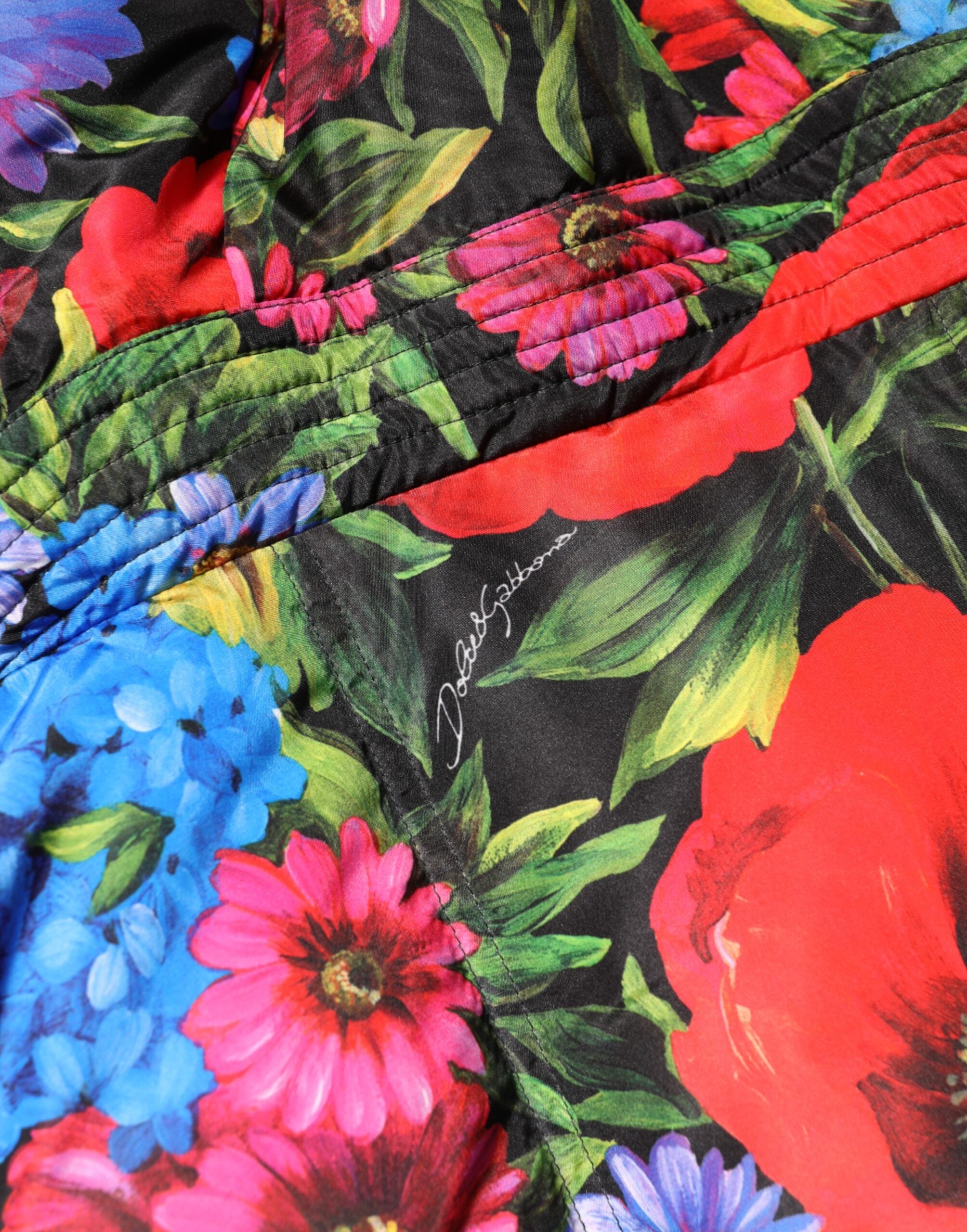 Multicolor Floral Hooded Puffer Coat Jacket - ventzia