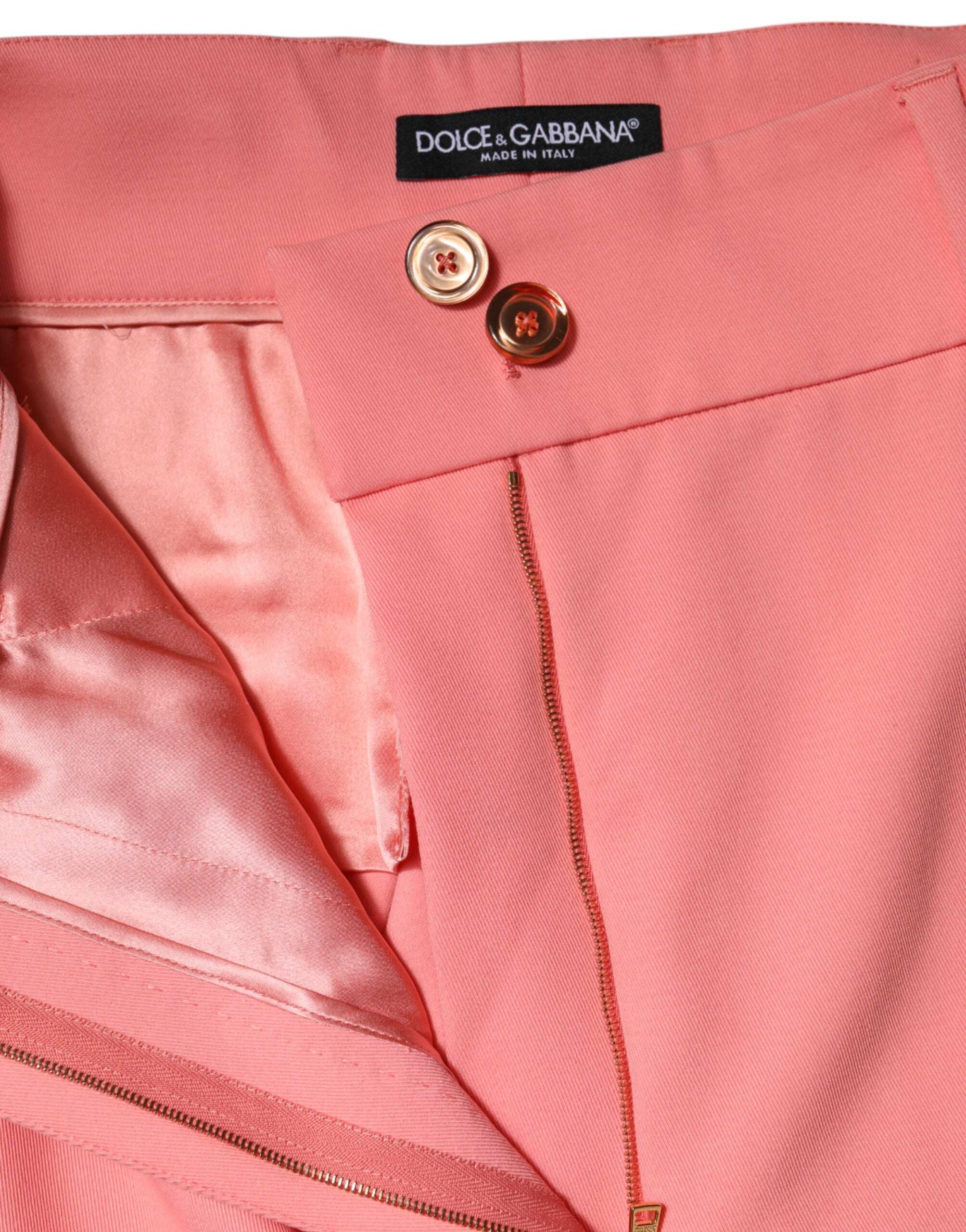 Pink High Waist Dress Tapered Pants - ventzia