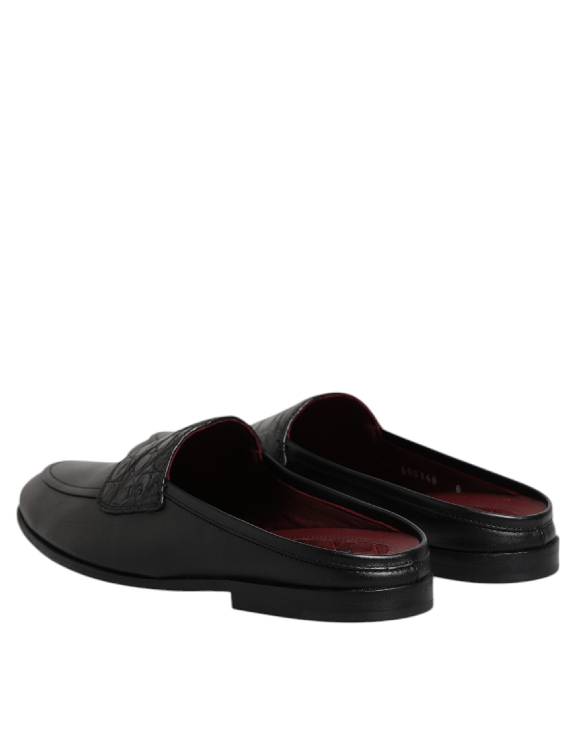 Black Calfskin Leather Slip On Loafers Shoes - ventzia
