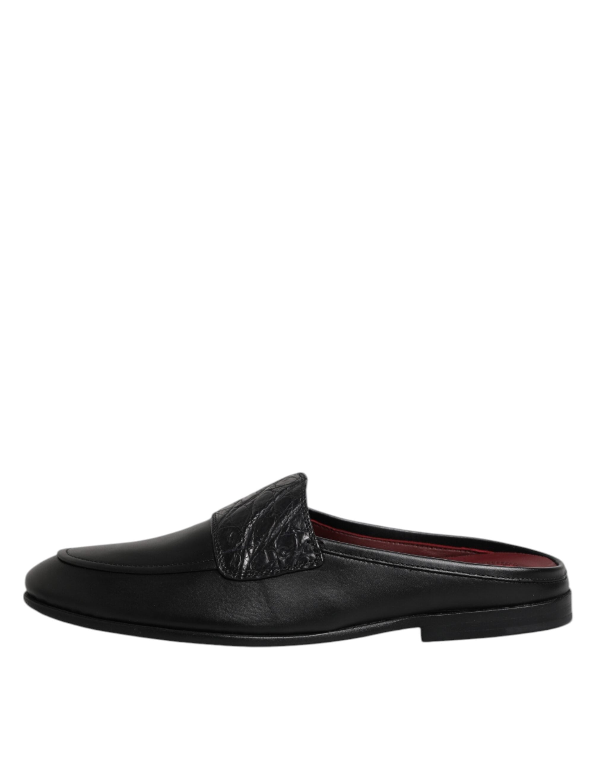 Black Calfskin Leather Slip On Loafers Shoes - ventzia