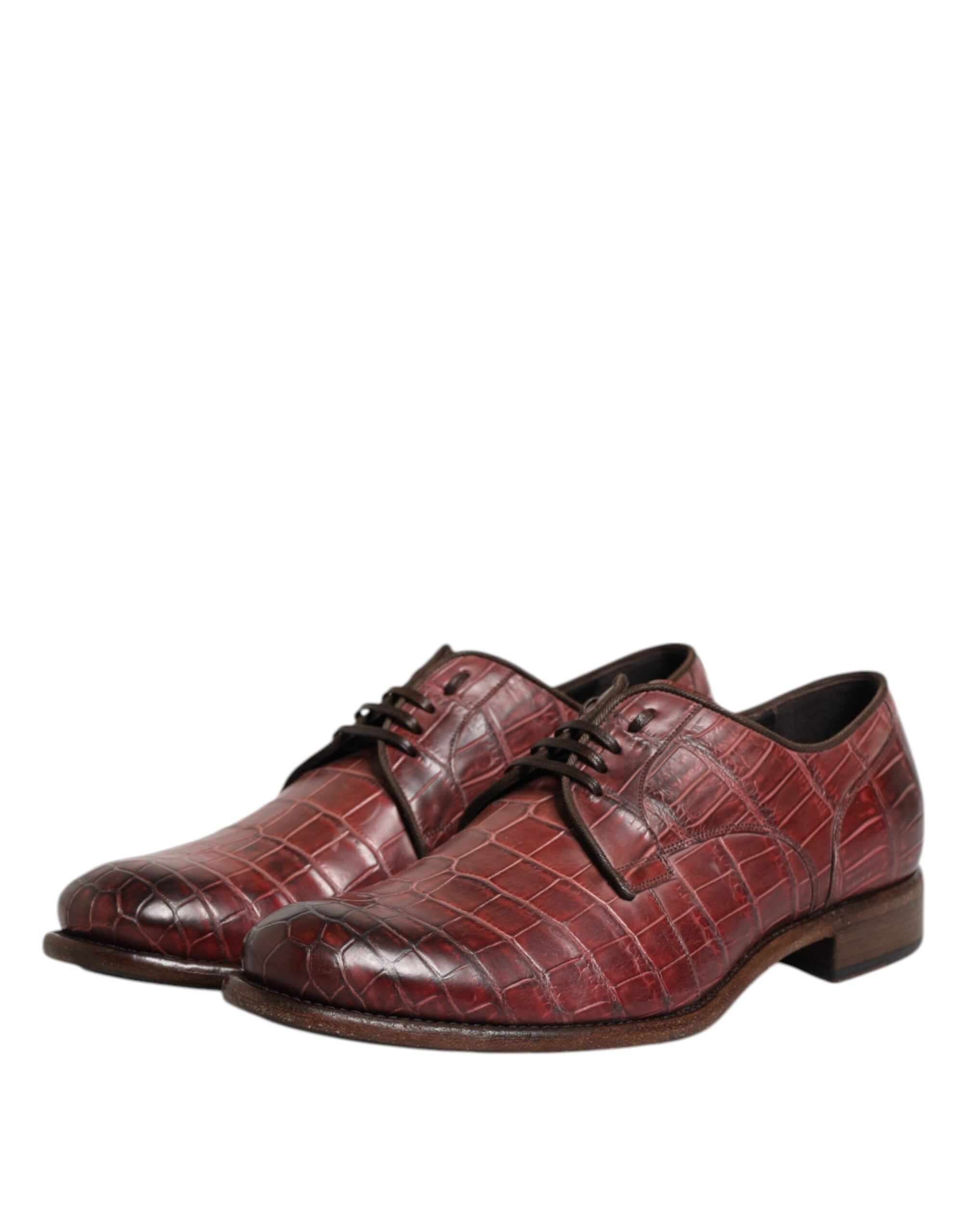 Burgundy Leather Lace Up Derby Dress Shoes - ventzia