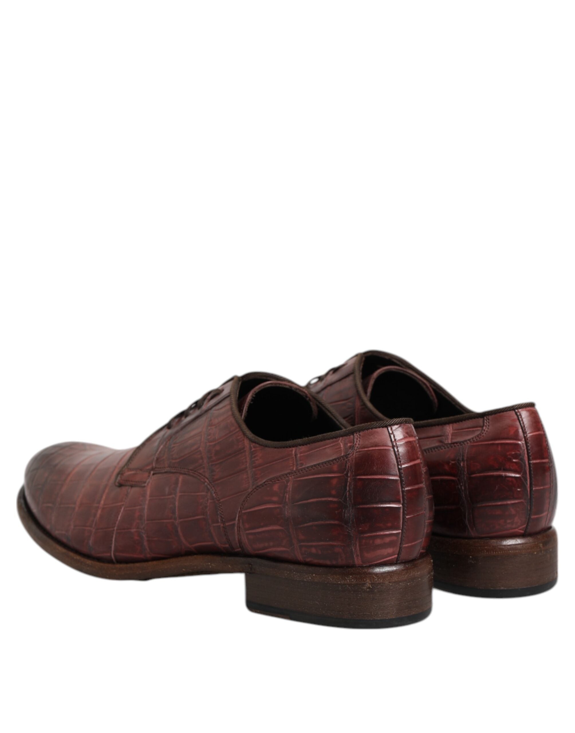 Burgundy Leather Lace Up Derby Dress Shoes - ventzia