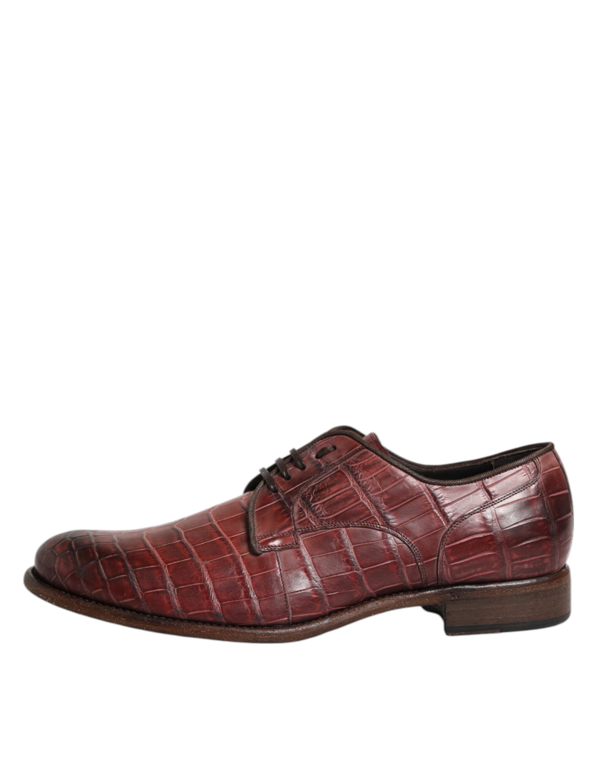 Burgundy Leather Lace Up Derby Dress Shoes - ventzia