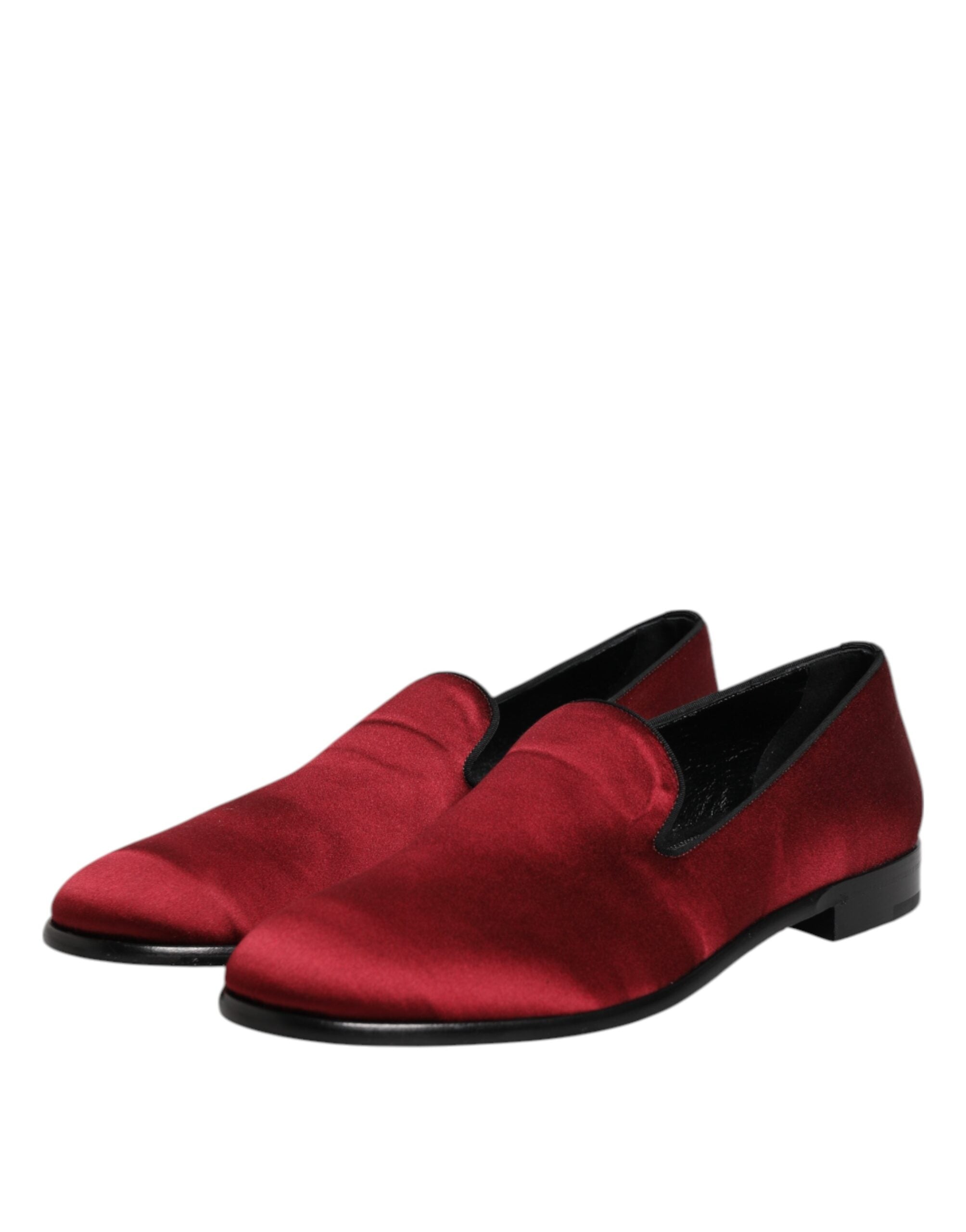 Red Velvet Slip On Loafers Formal Shoes - ventzia