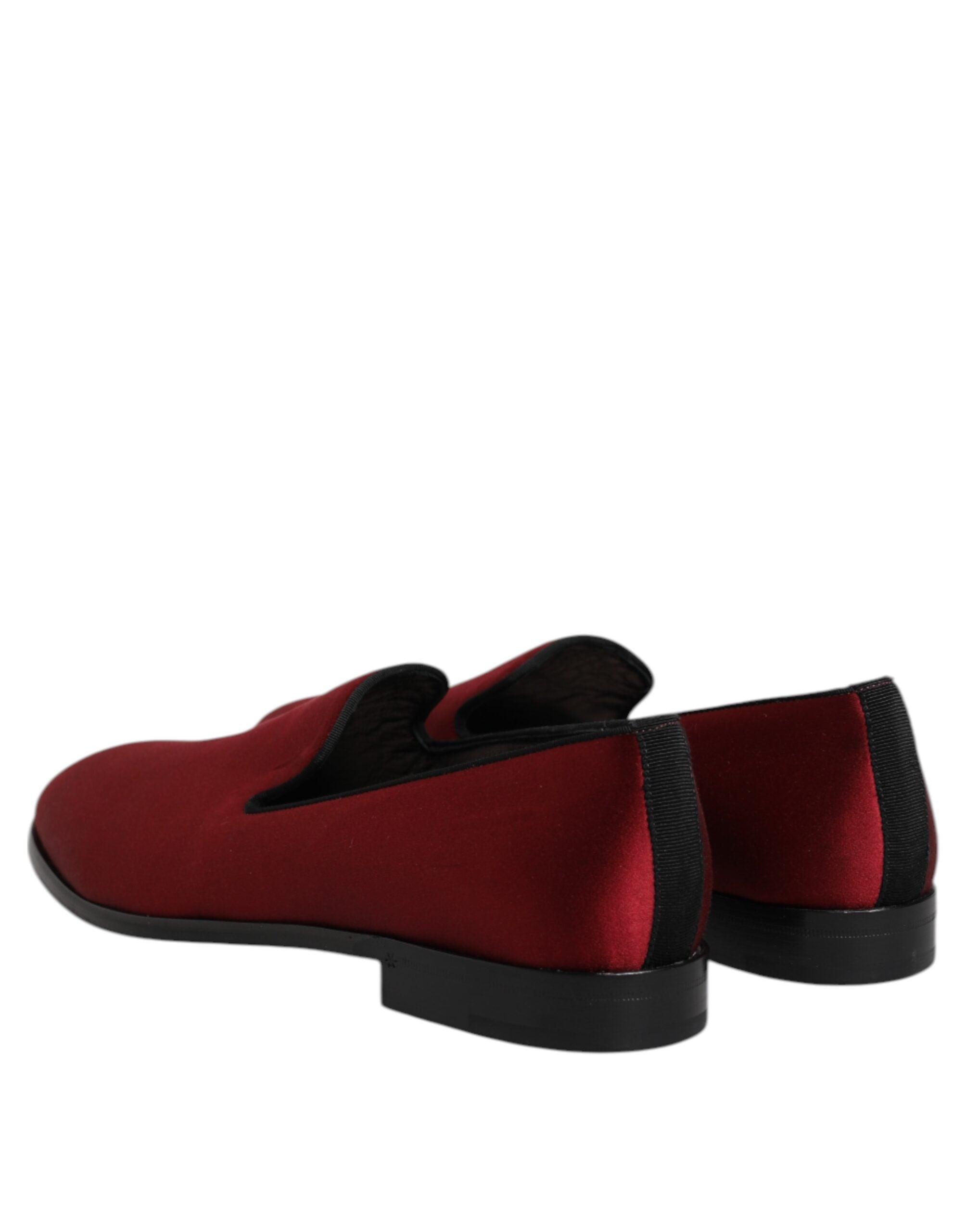 Red Velvet Slip On Loafers Formal Shoes - ventzia