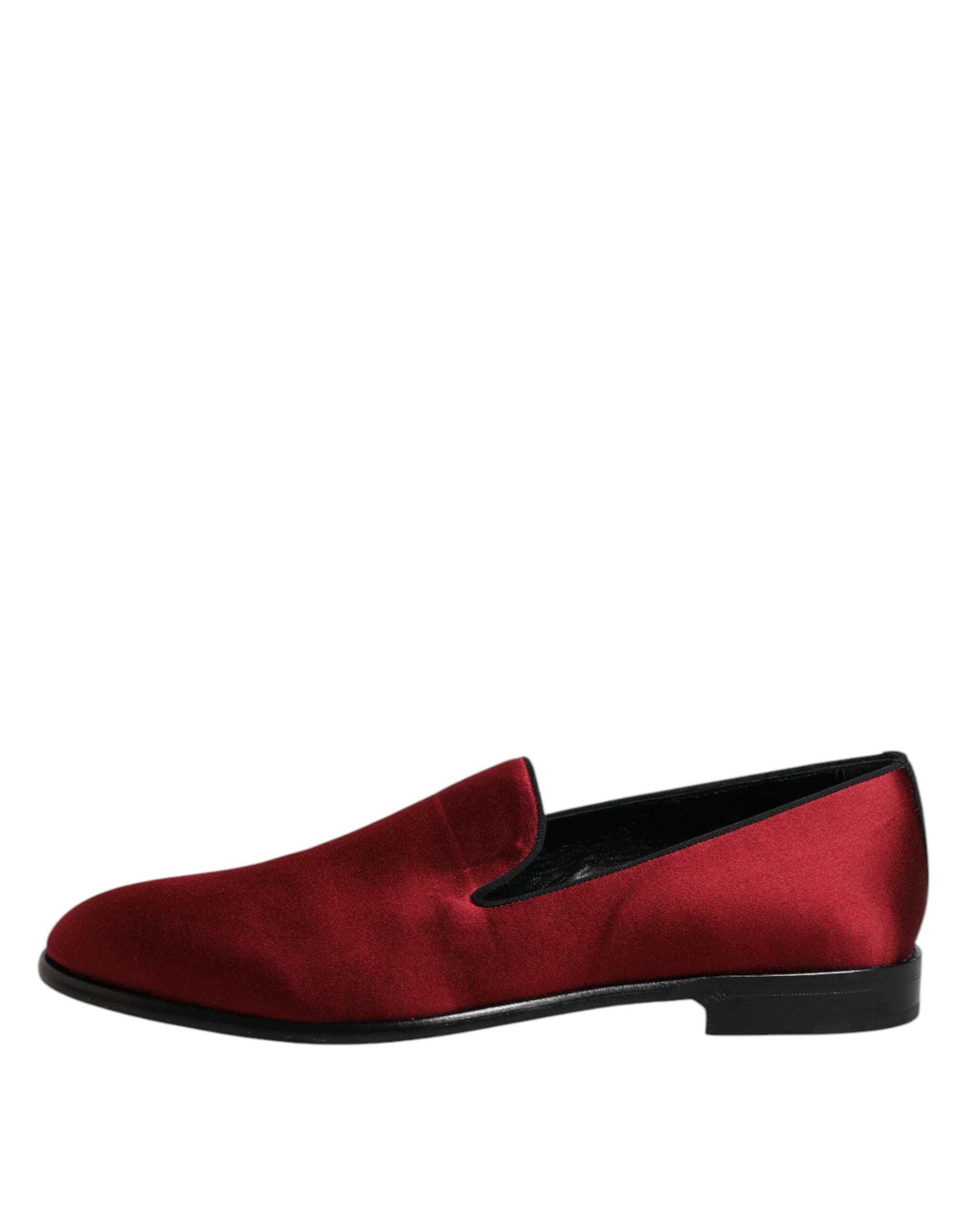 Red Velvet Slip On Loafers Formal Shoes - ventzia
