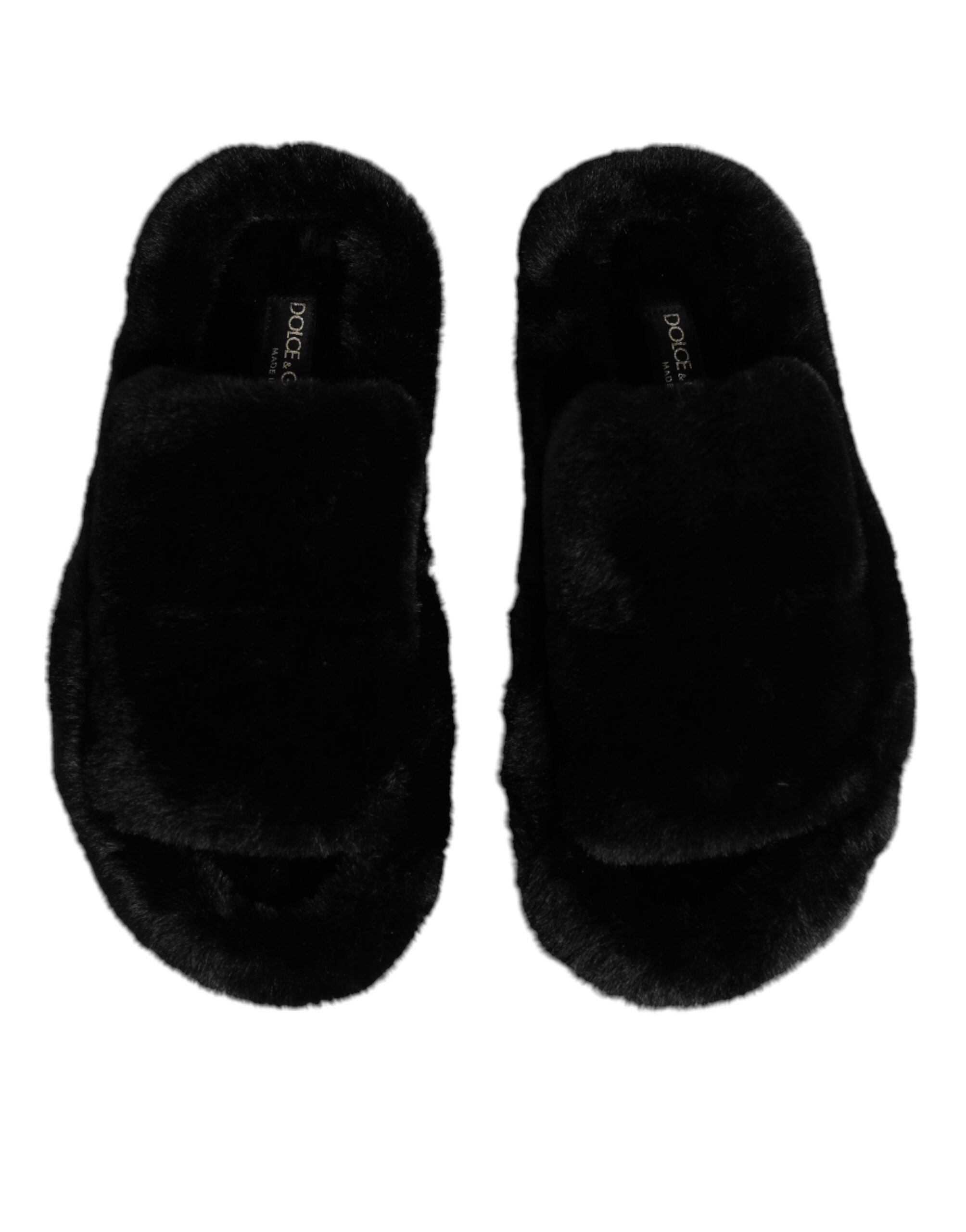 Black Polyester Velvet Slides Slipper Shoes - ventzia