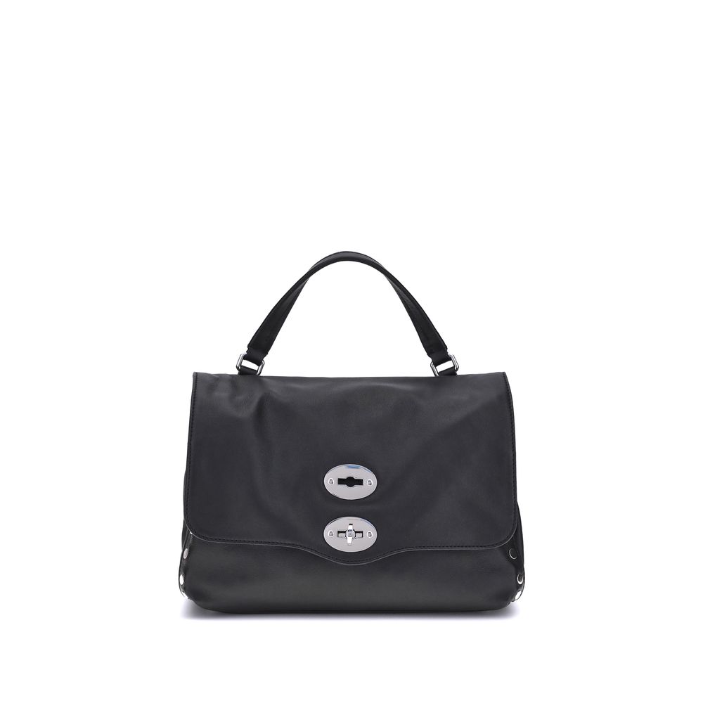 Black Calf Leather Bos Taurus Shoulder Bag - ventzia