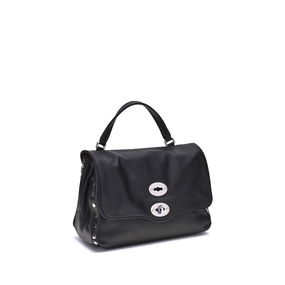 Black Calf Leather Bos Taurus Shoulder Bag - ventzia