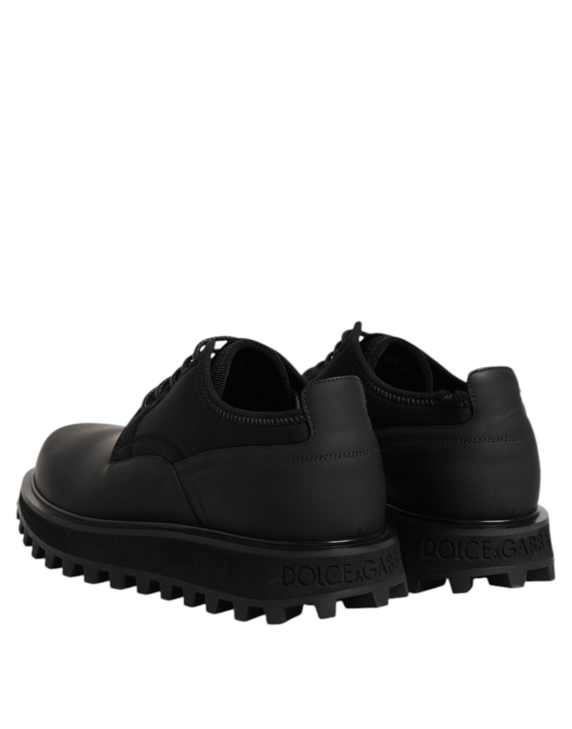 Black Leather Lace Up Trekking Dress Shoes - ventzia