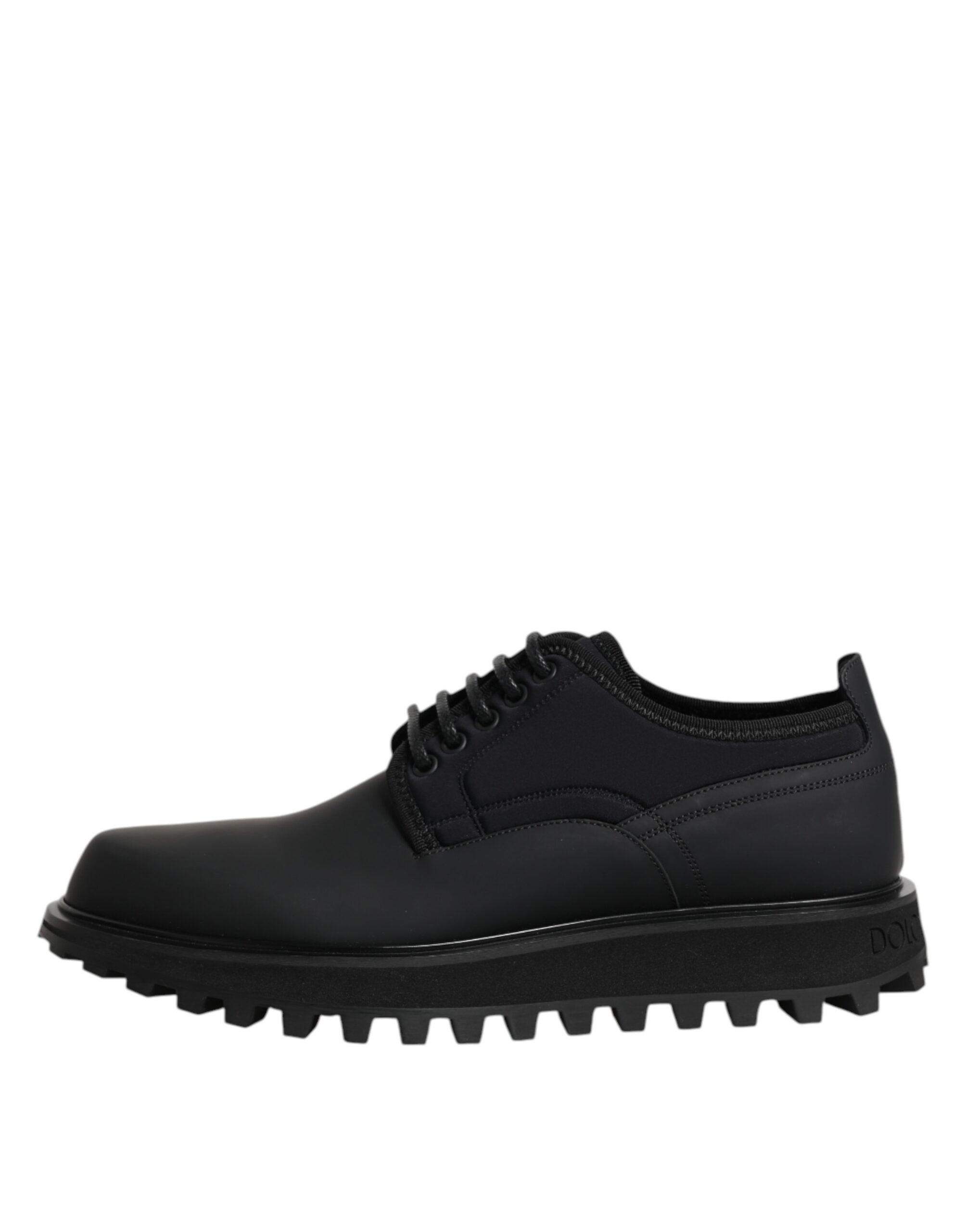 Black Leather Lace Up Trekking Dress Shoes - ventzia