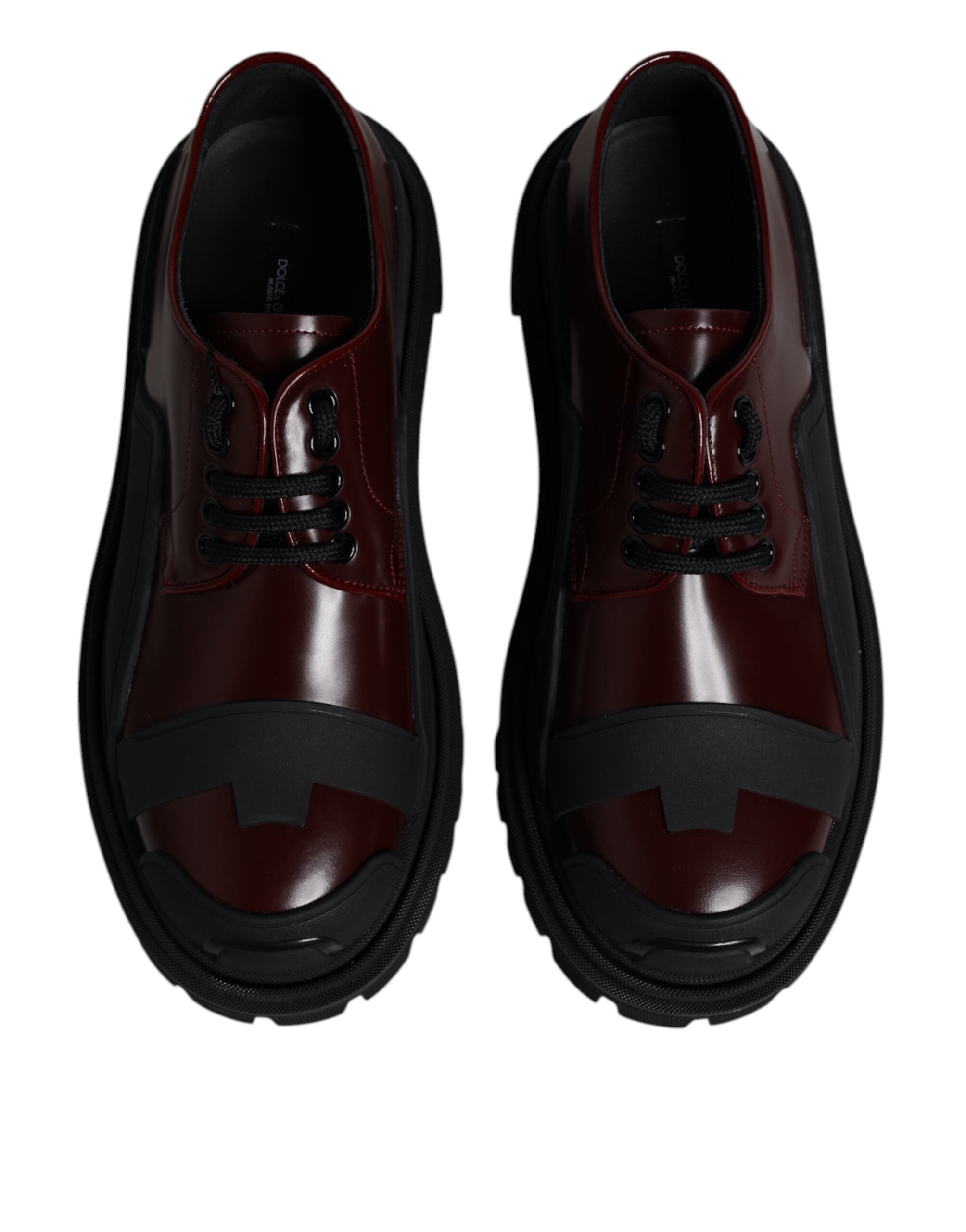 Red Leather Lace Up Trekking Dress Shoes - ventzia