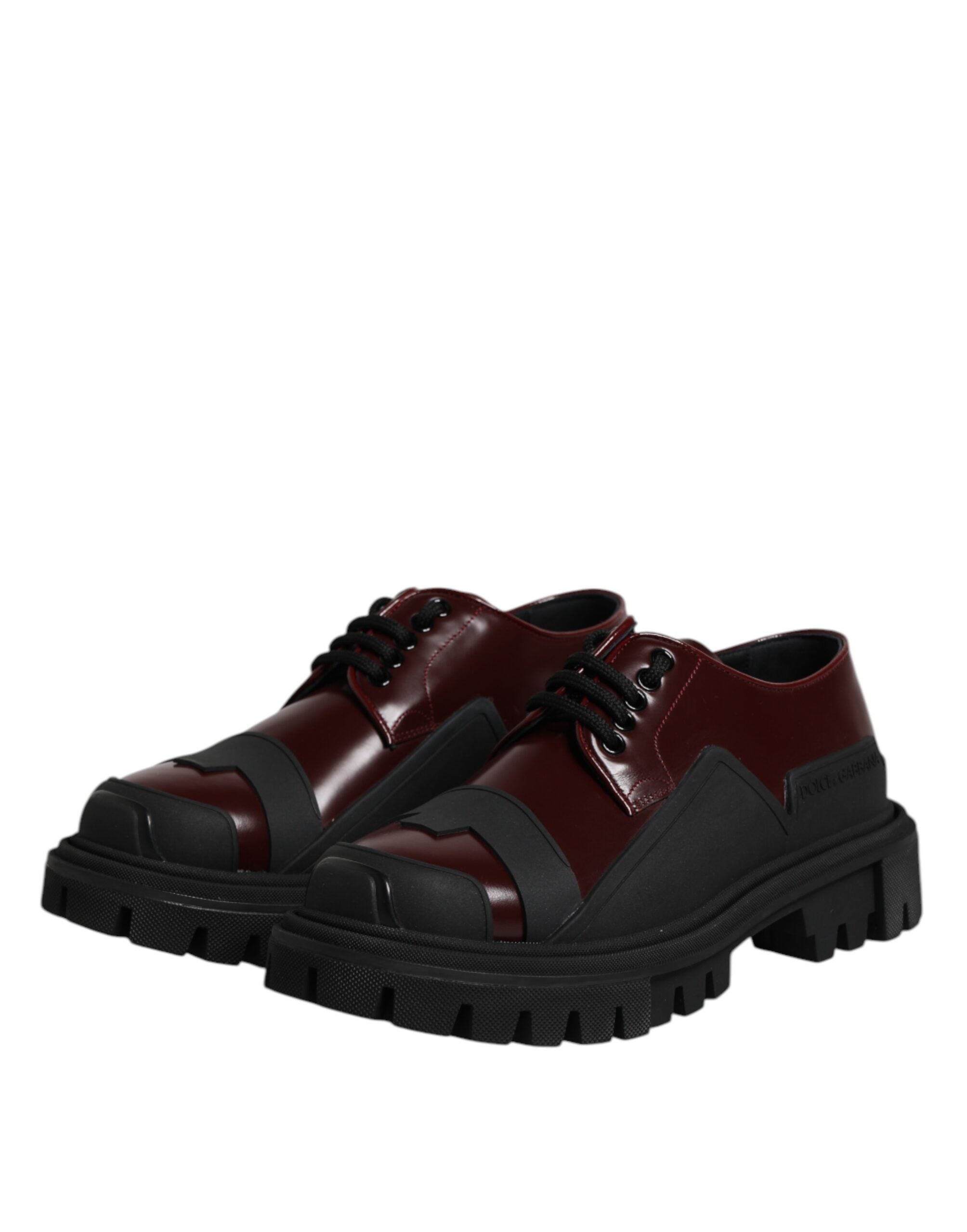 Red Leather Lace Up Trekking Dress Shoes - ventzia