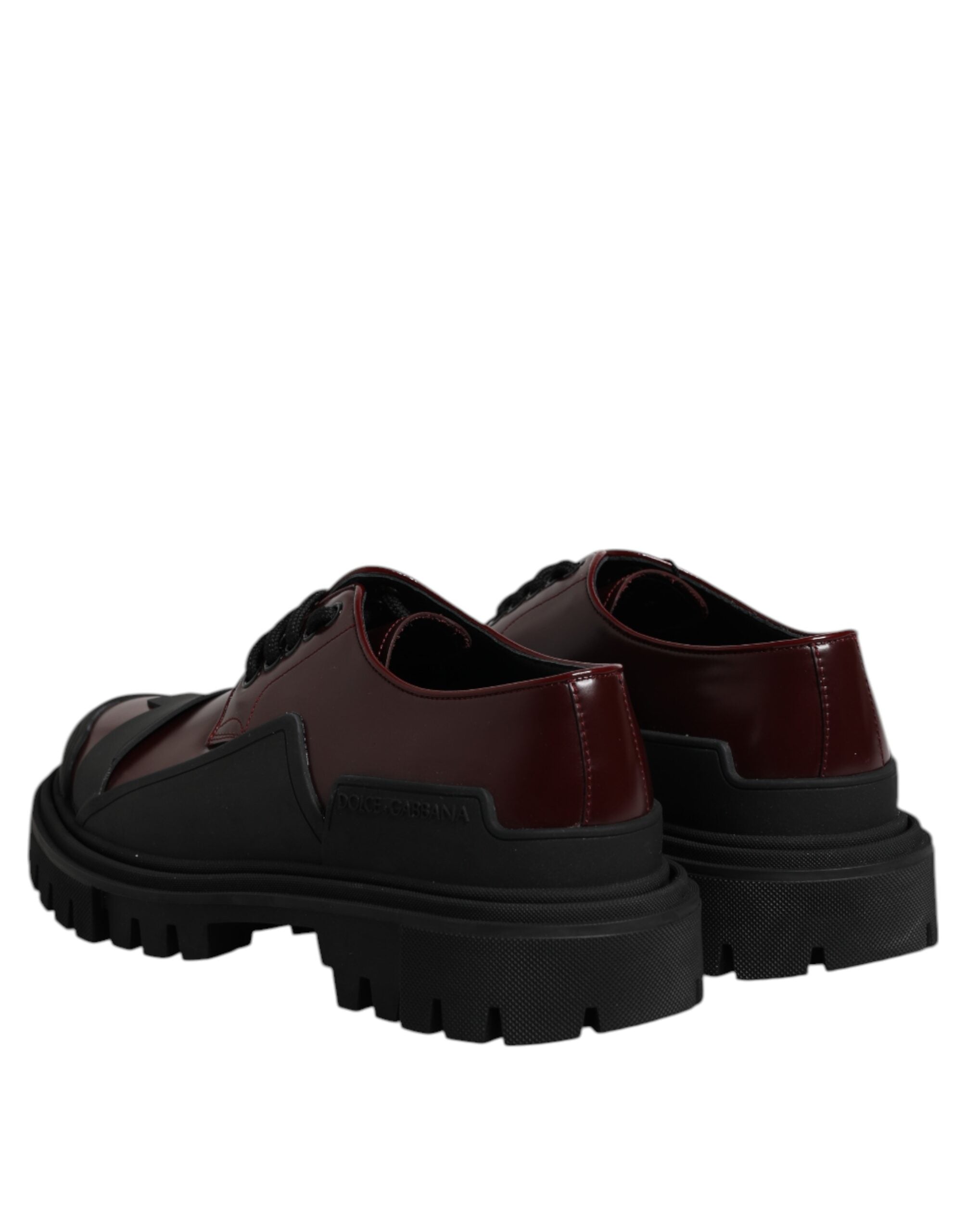 Red Leather Lace Up Trekking Dress Shoes - ventzia