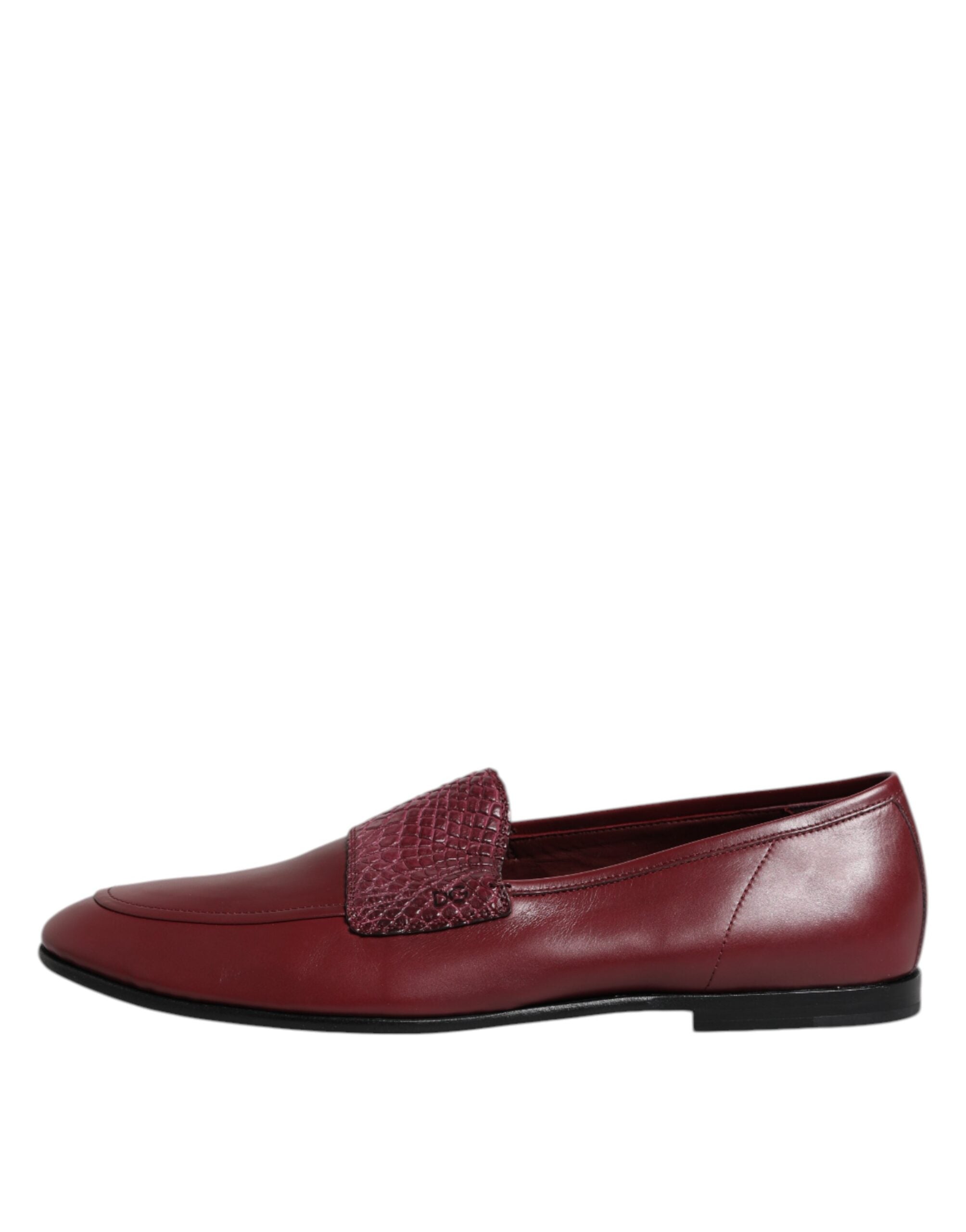 Burgundy Calfskin Leather Formal Slip On Shoes - ventzia