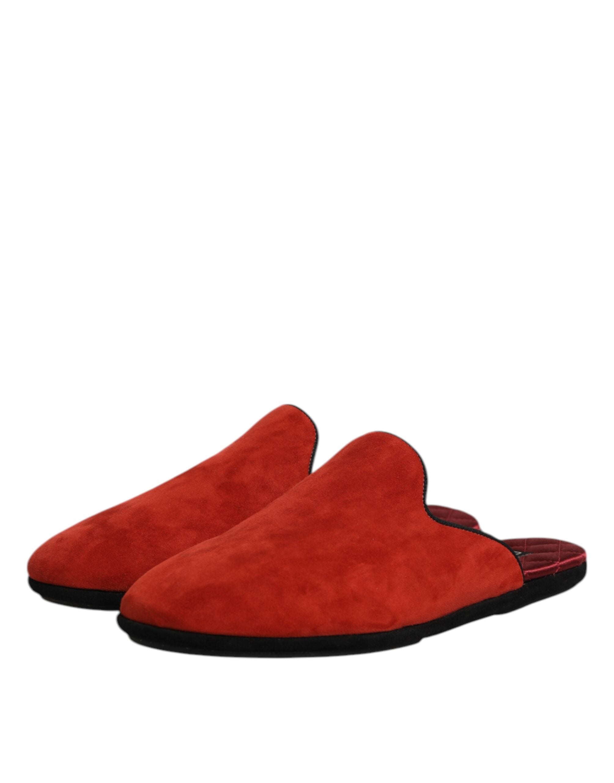 Orange Suede Slides Flat Slipper Shoes - ventzia