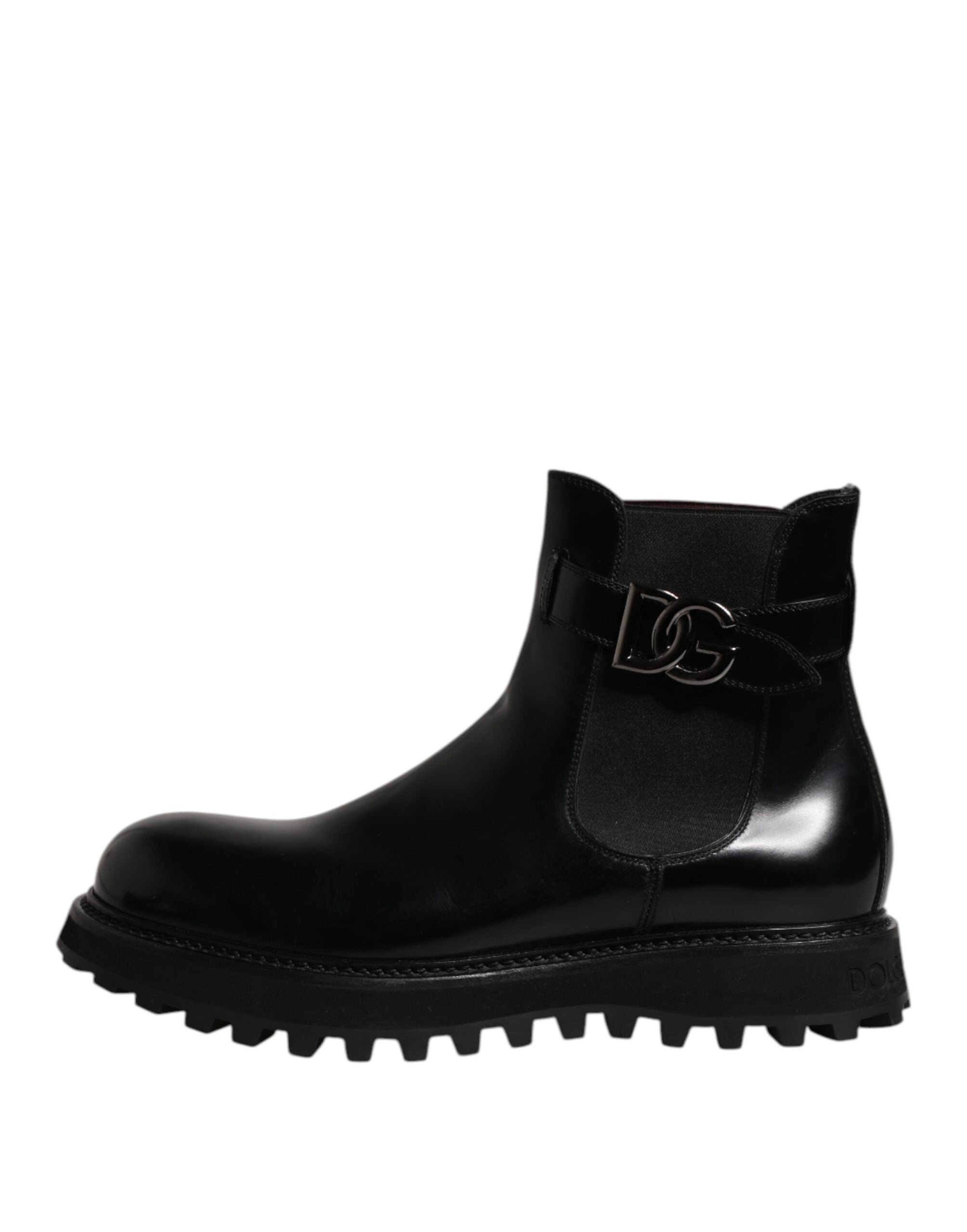 Black Belted DG Logo Men Chelsea Boots Shoes - ventzia