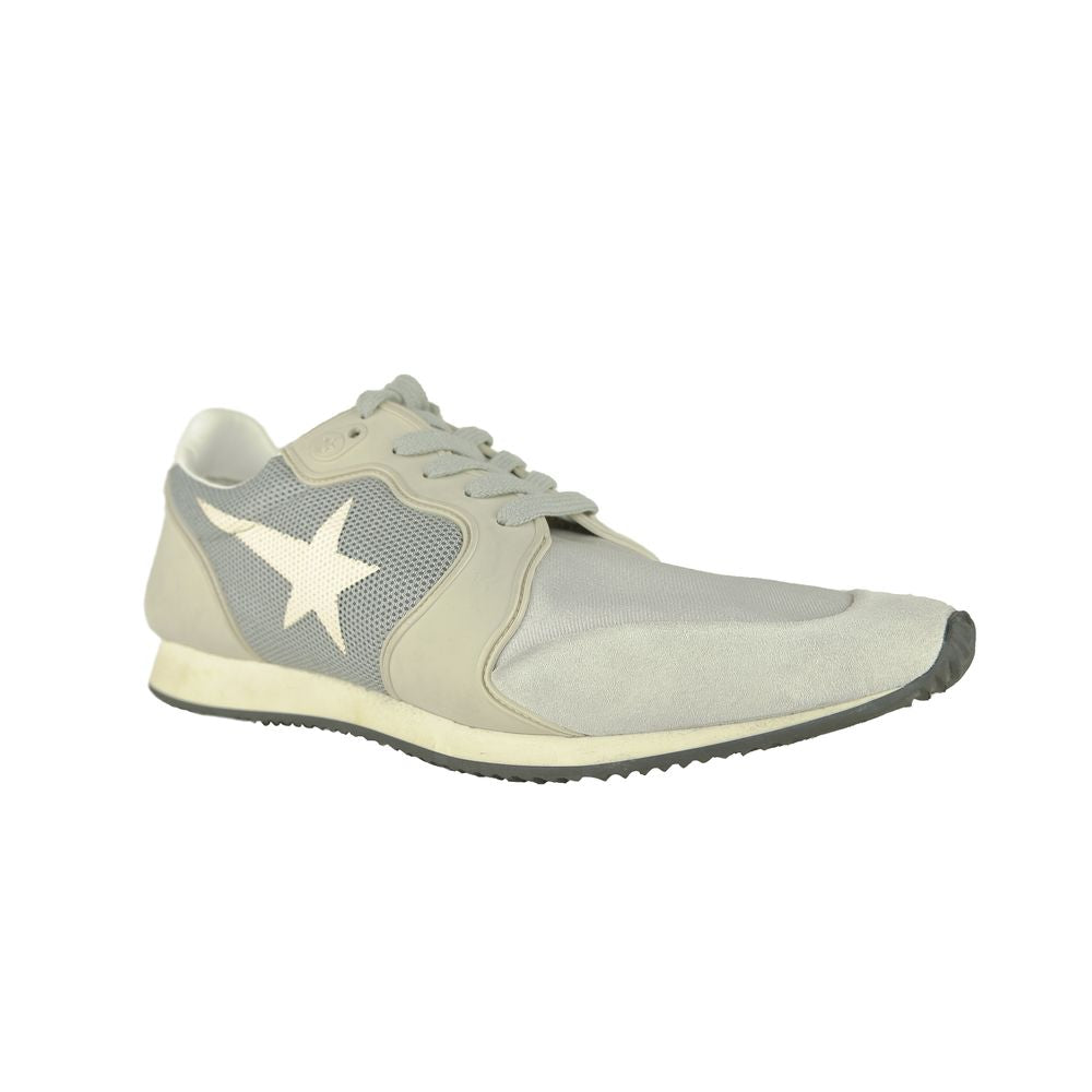 Gray Leather Mens Sneaker