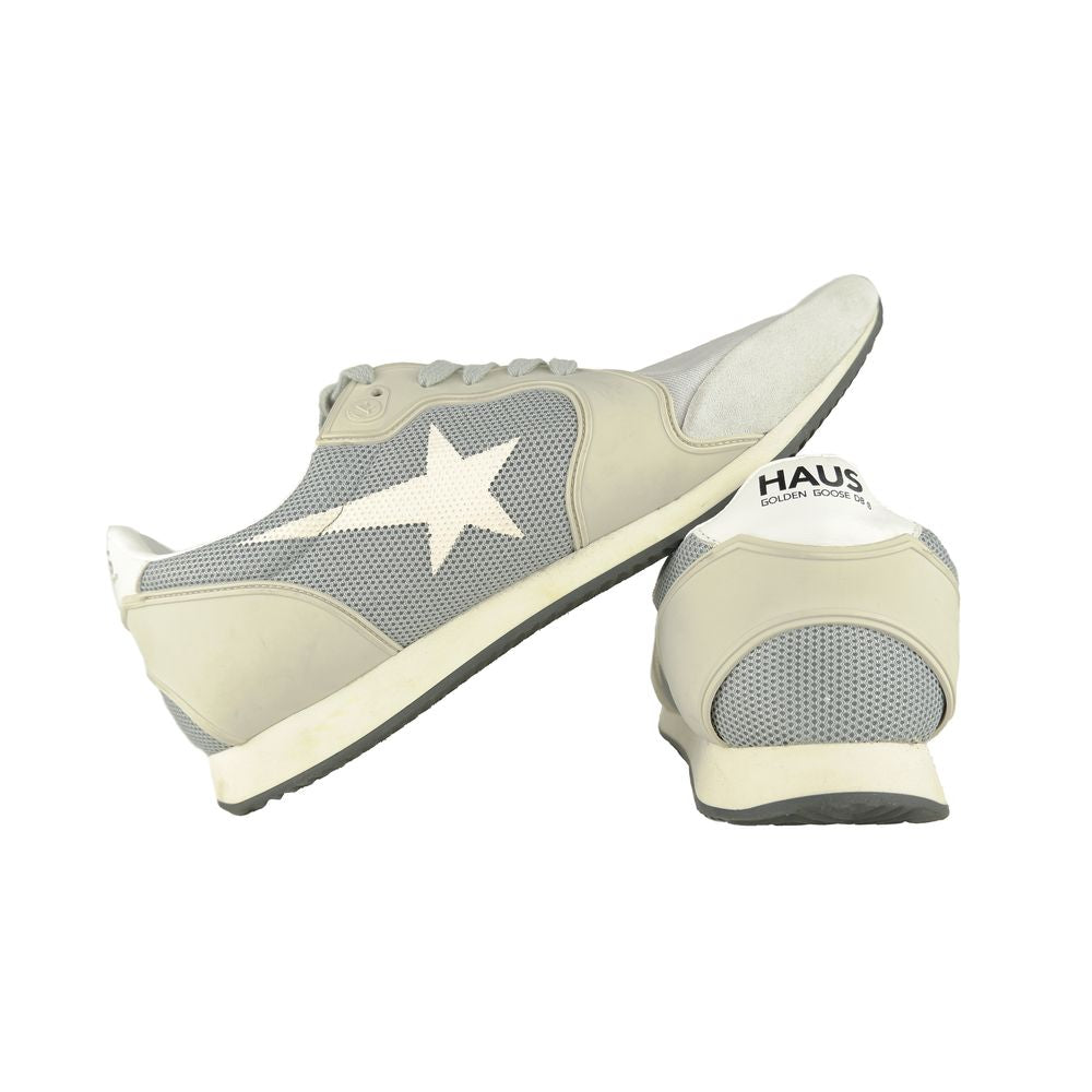 Gray Leather Mens Sneaker