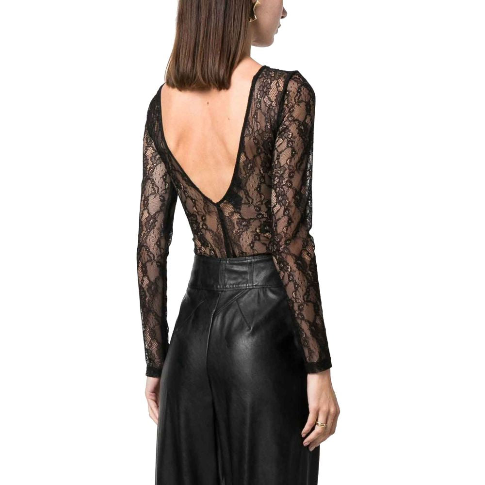 Black Nylon Tops & T-Shirt - ventzia