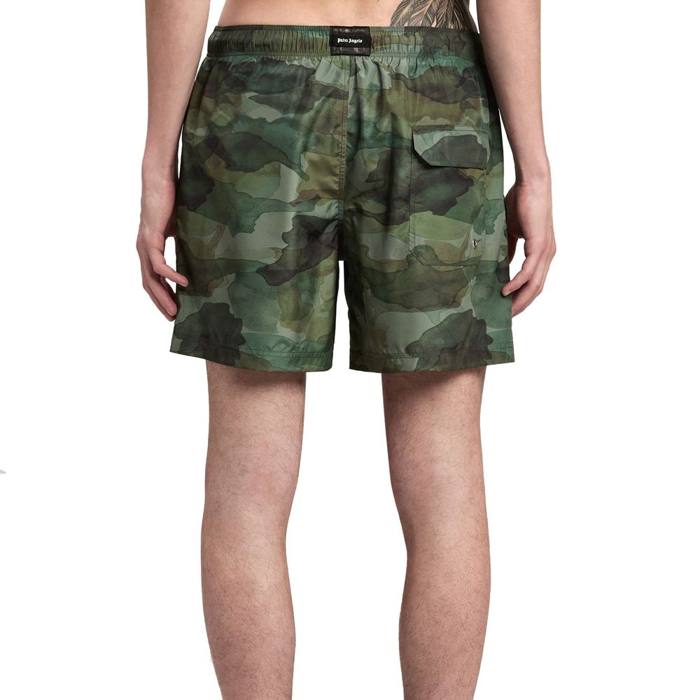 Green Polyester Swim Shorts