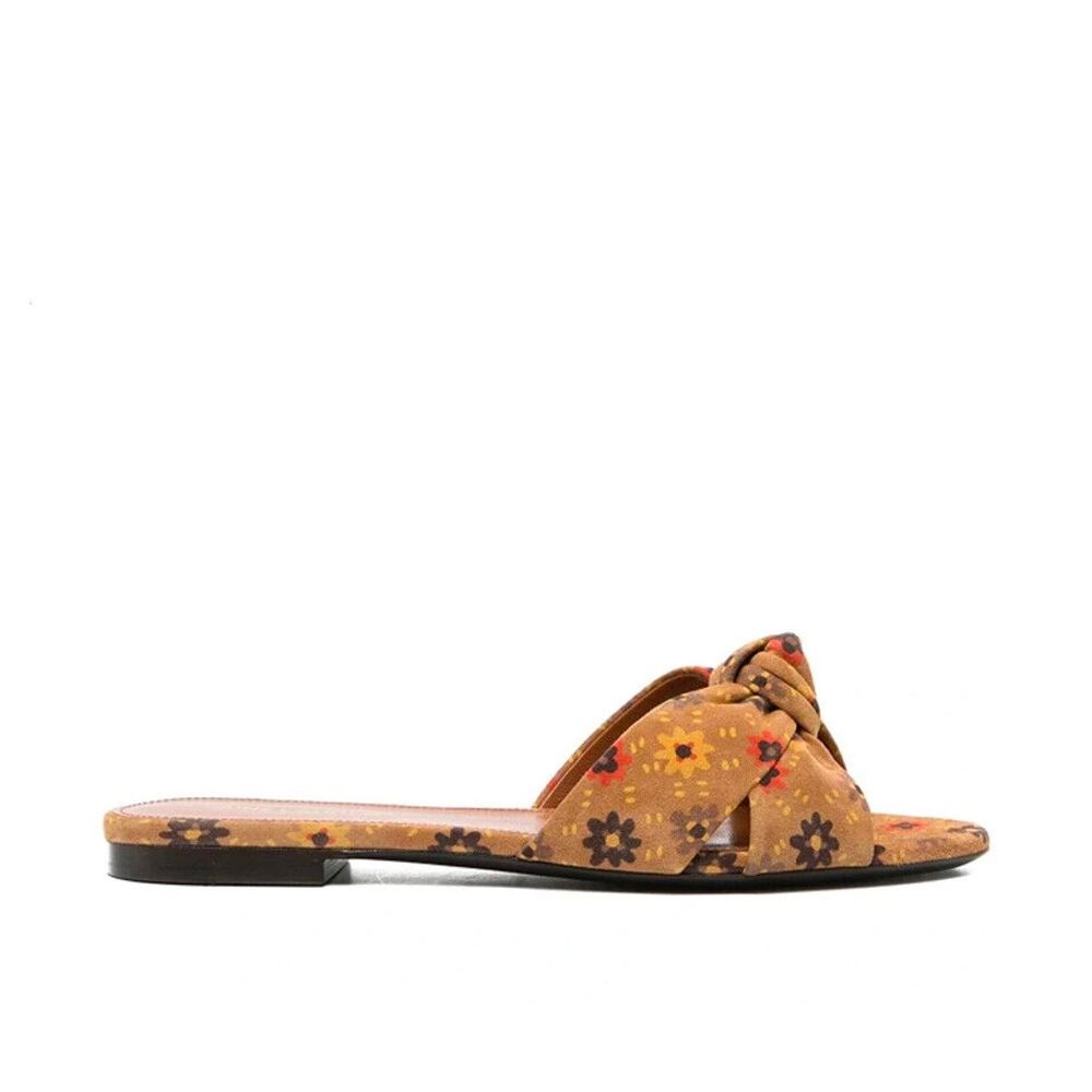Bianca Knotted Suede Slides - ventzia