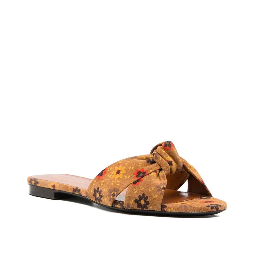 Bianca Knotted Suede Slides - ventzia