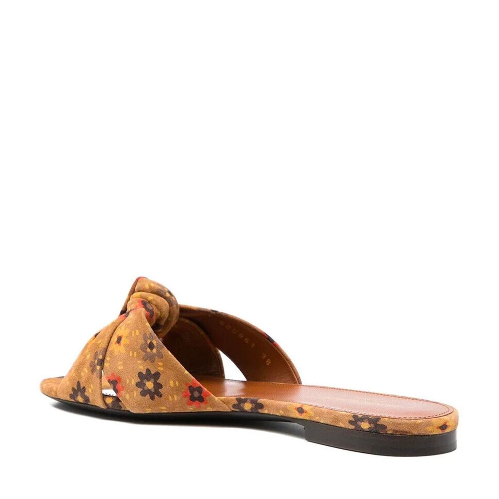Bianca Knotted Suede Slides - ventzia