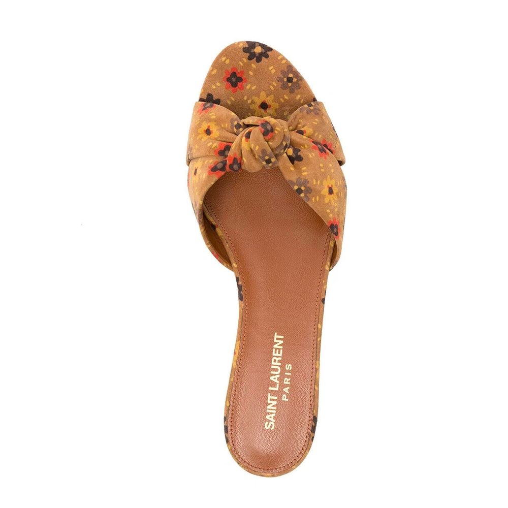 Bianca Knotted Suede Slides - ventzia