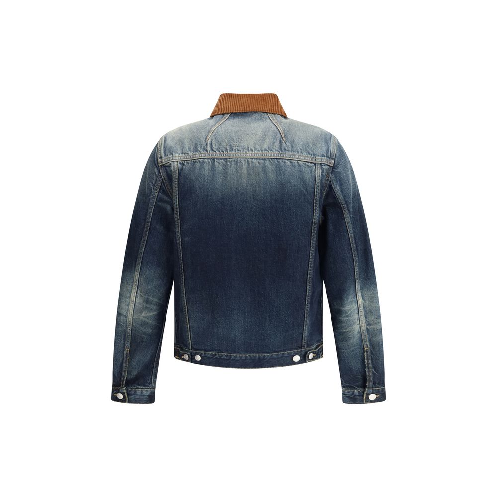Blue Cotton Denim Jacket - ventzia