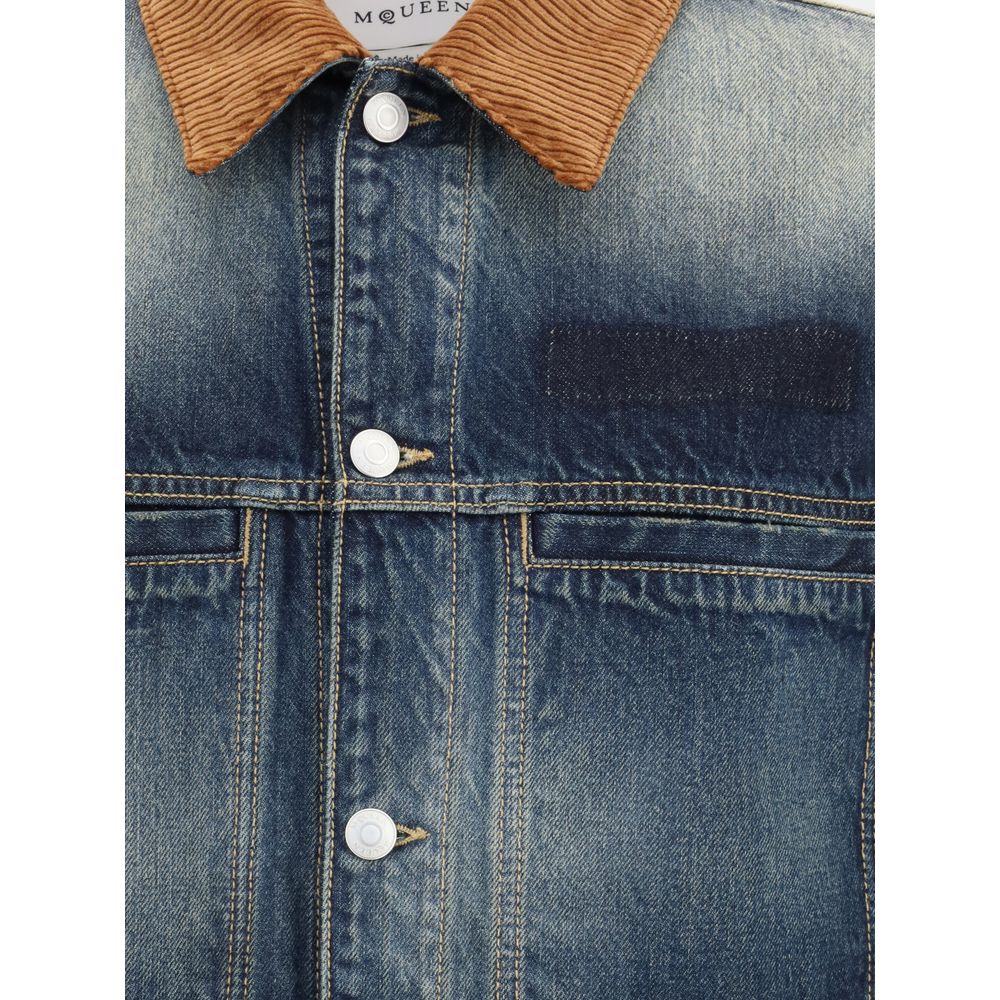 Blue Cotton Denim Jacket - ventzia