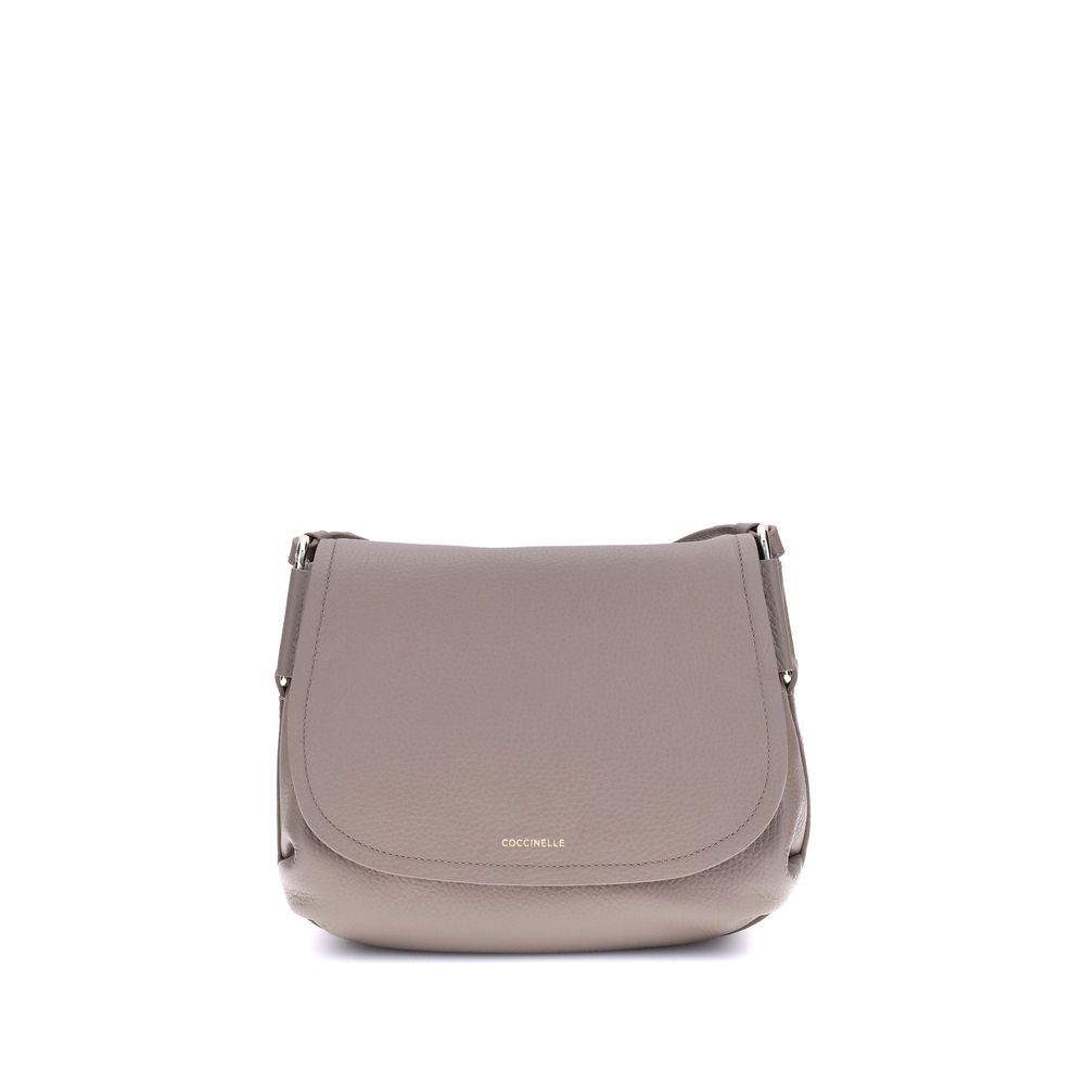 Beige Calf Leather Bos Taurus Shoulder Bag - ventzia