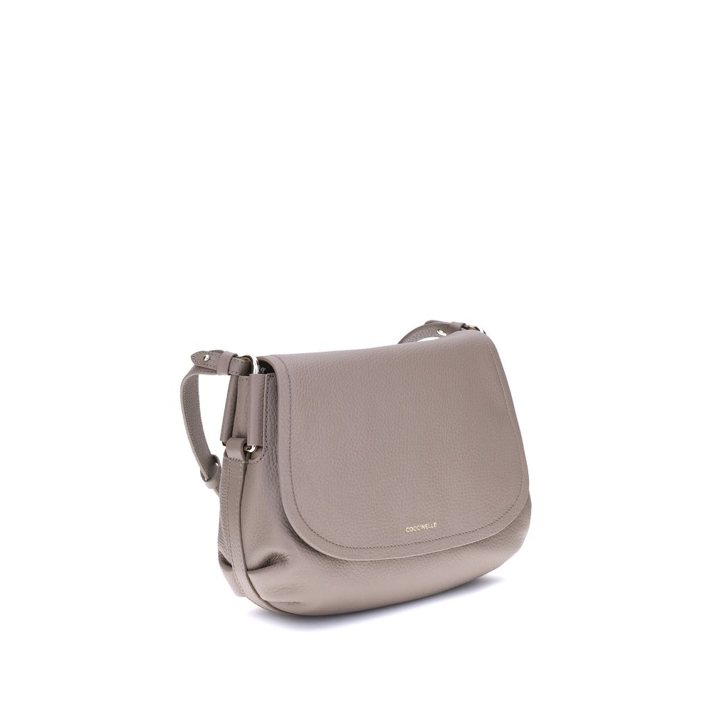Beige Calf Leather Bos Taurus Shoulder Bag - ventzia