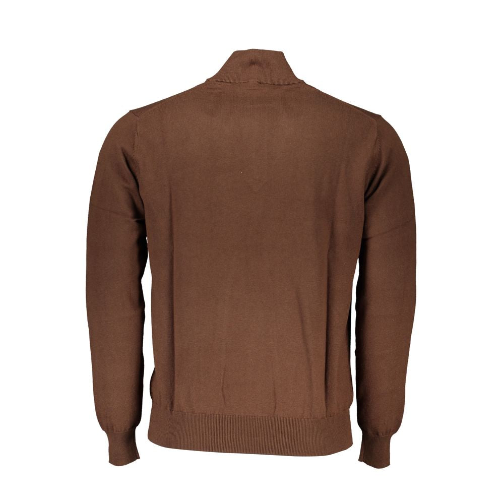 Brown Cotton Sweater - ventzia