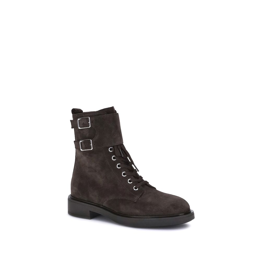 Brown Calf Leather Bos Taurus Lace-Up Boots