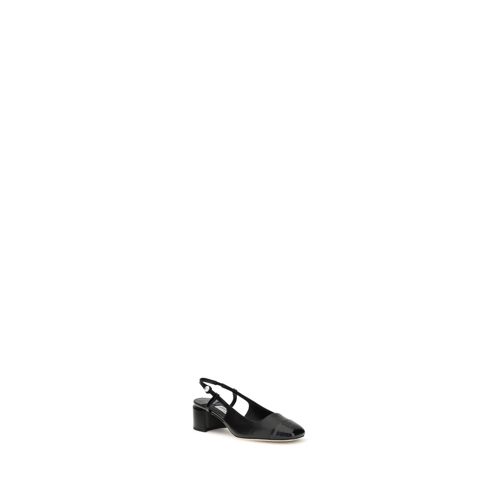 Black Calf Leather Bos Taurus Mid Heel Pumps - ventzia