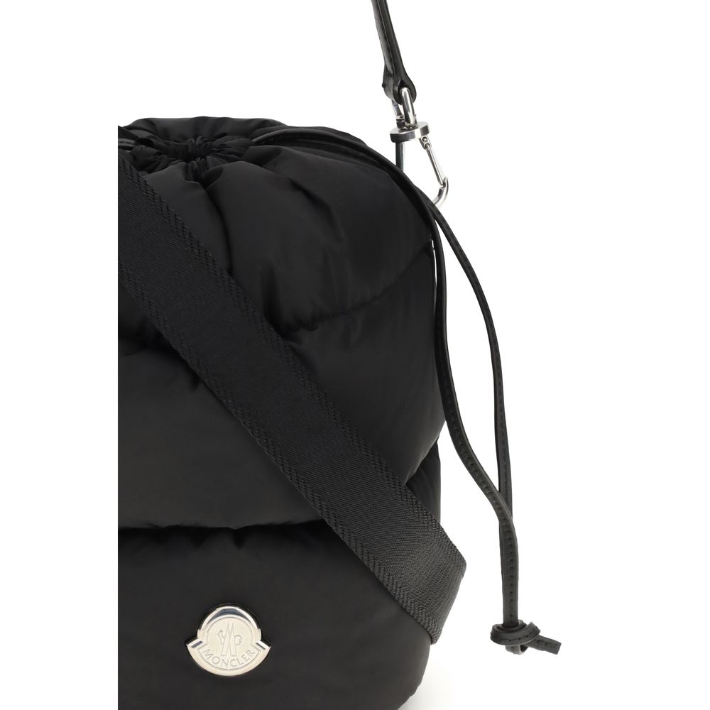 Black Polyester Backet Bag - ventzia