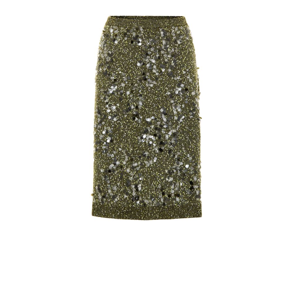Green Viscose Mini Skirt - ventzia