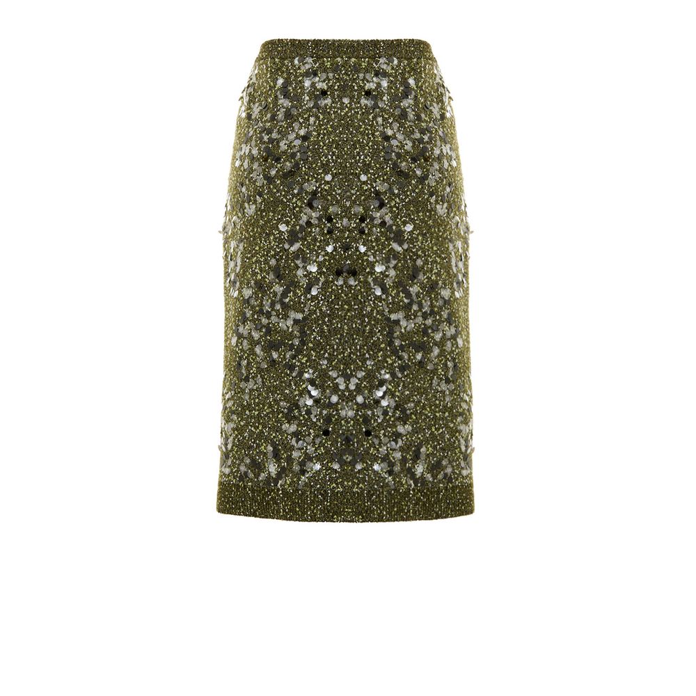 Green Viscose Mini Skirt - ventzia