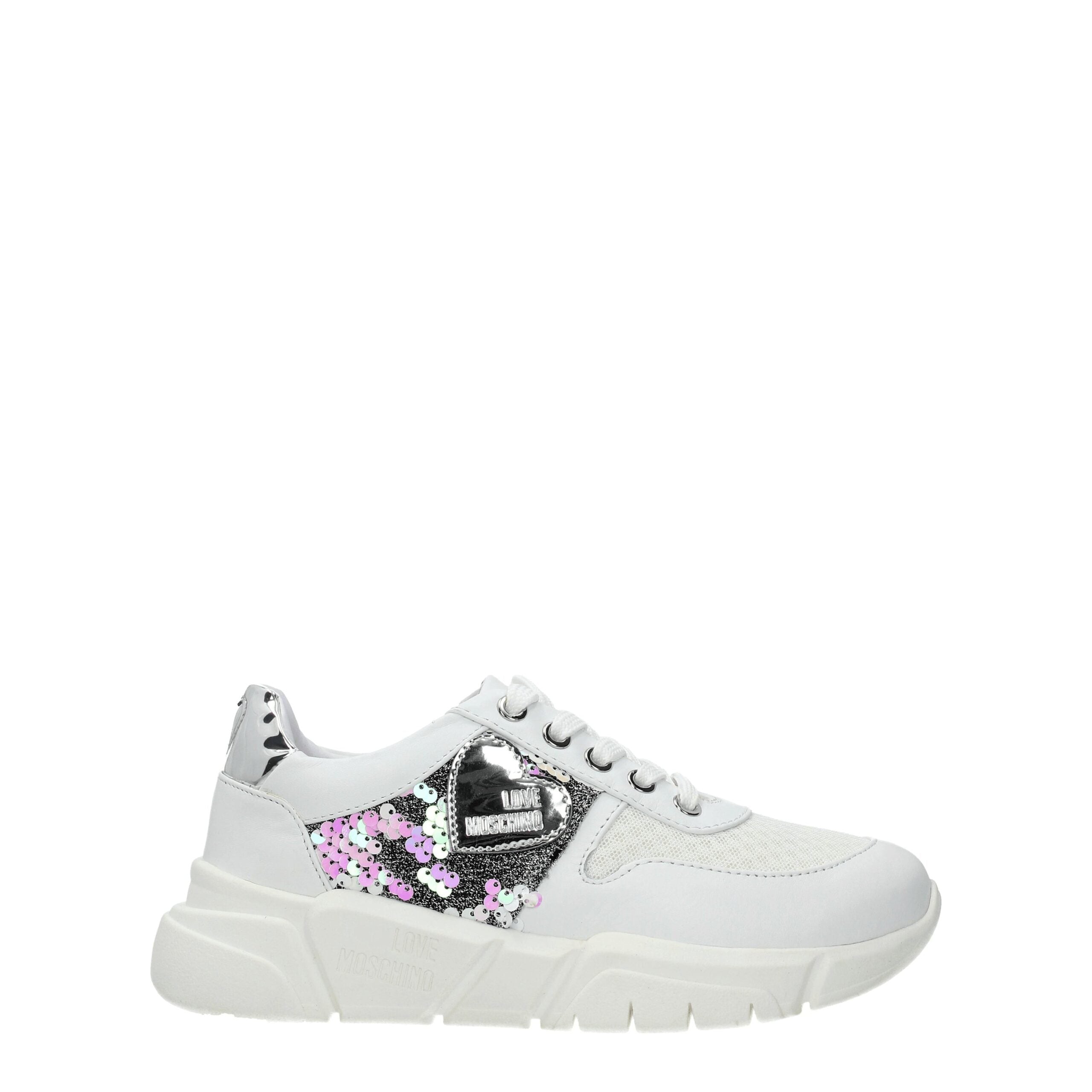 White Fabric Chunky Sneakers - ventzia